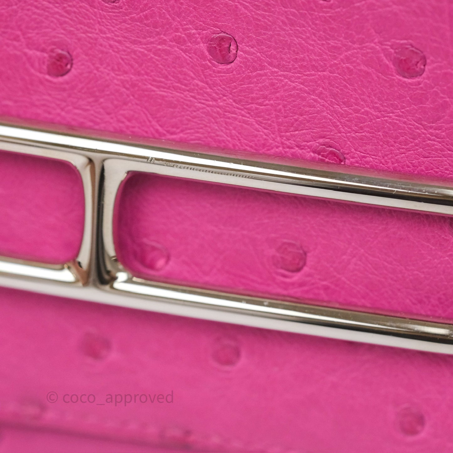 Hermès Roulis Mini 18 Rose Pourpre L3 Autruche Palladium Hardware