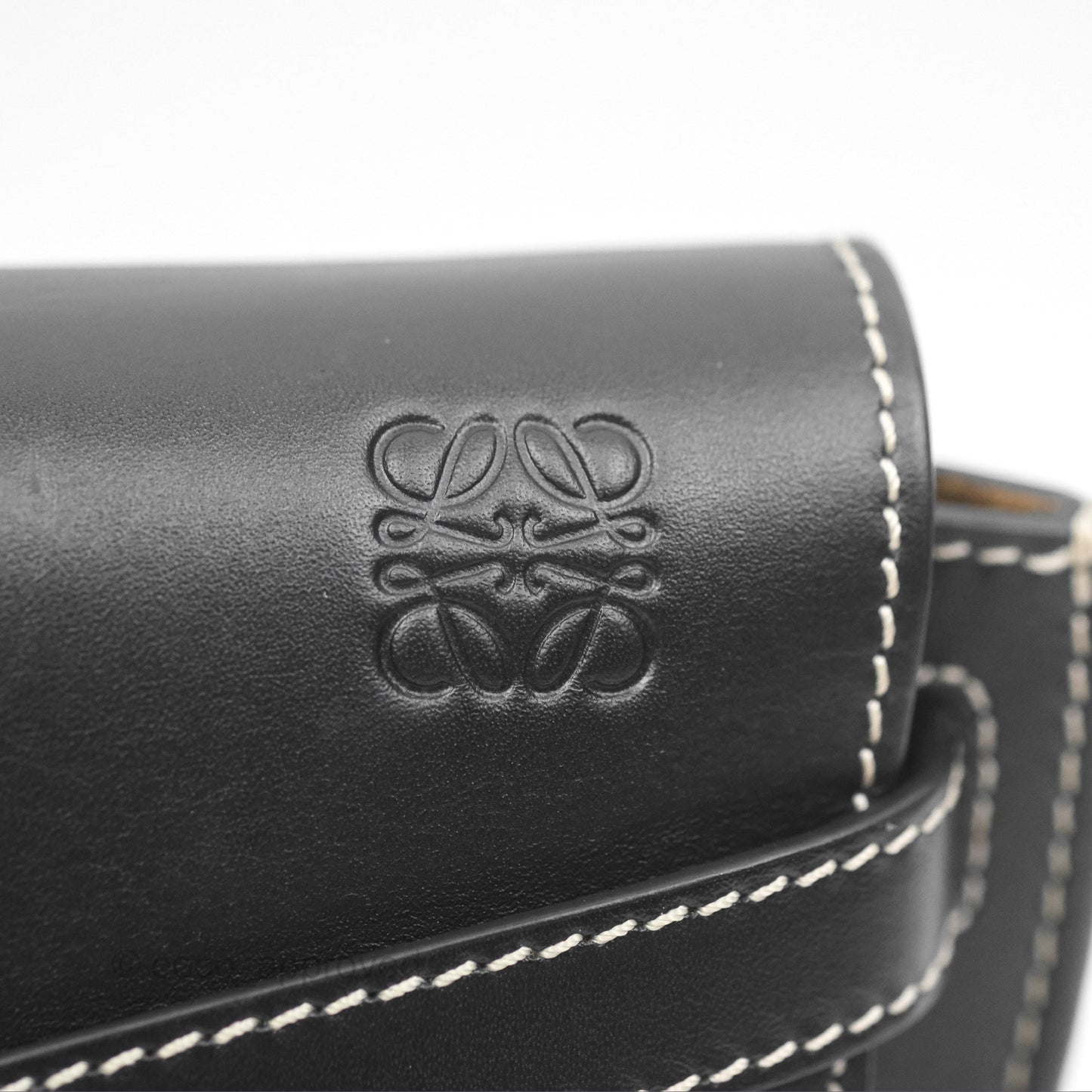 Loewe Mini Gate Belt Bag in Soft Calfskin Black