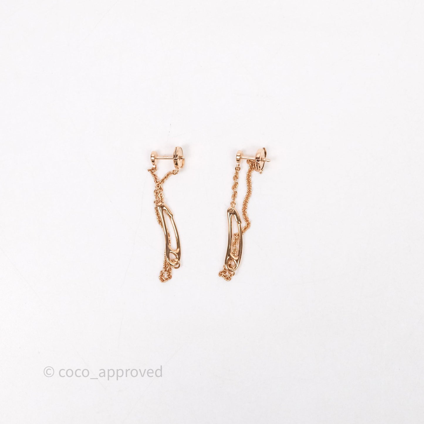 Hermes Chaine d'ancre Mini Punk Earrings Rose Gold