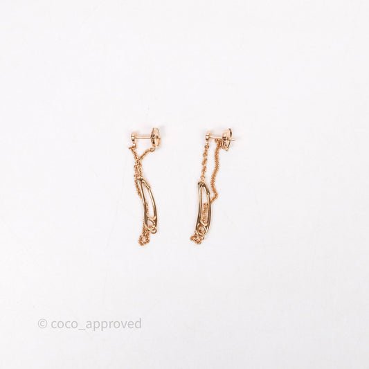 Hermes Chaine d'ancre Mini Punk Earrings Rose Gold