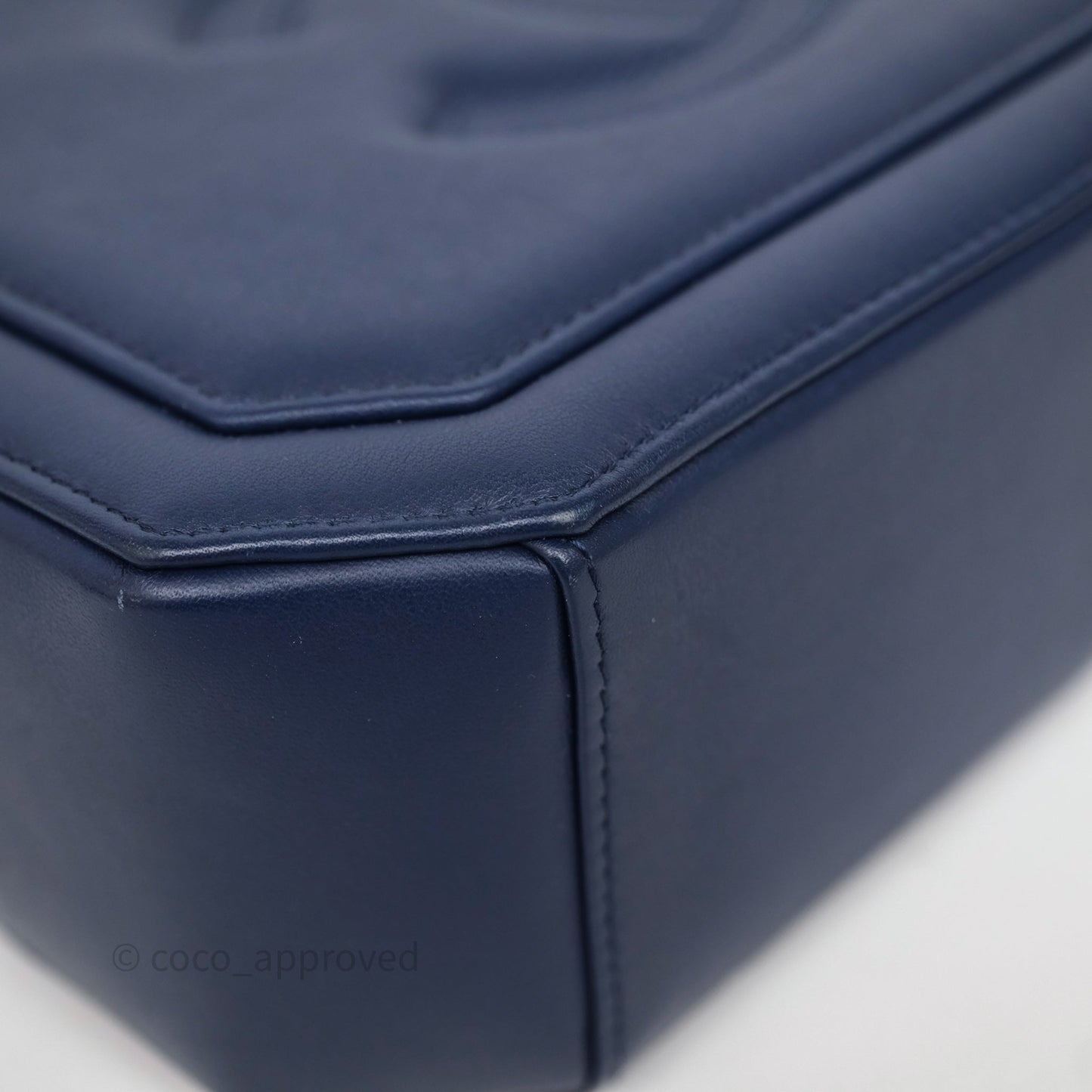 Chanel CC Octagon Camera Case Lambskin Navy Gold Hardware