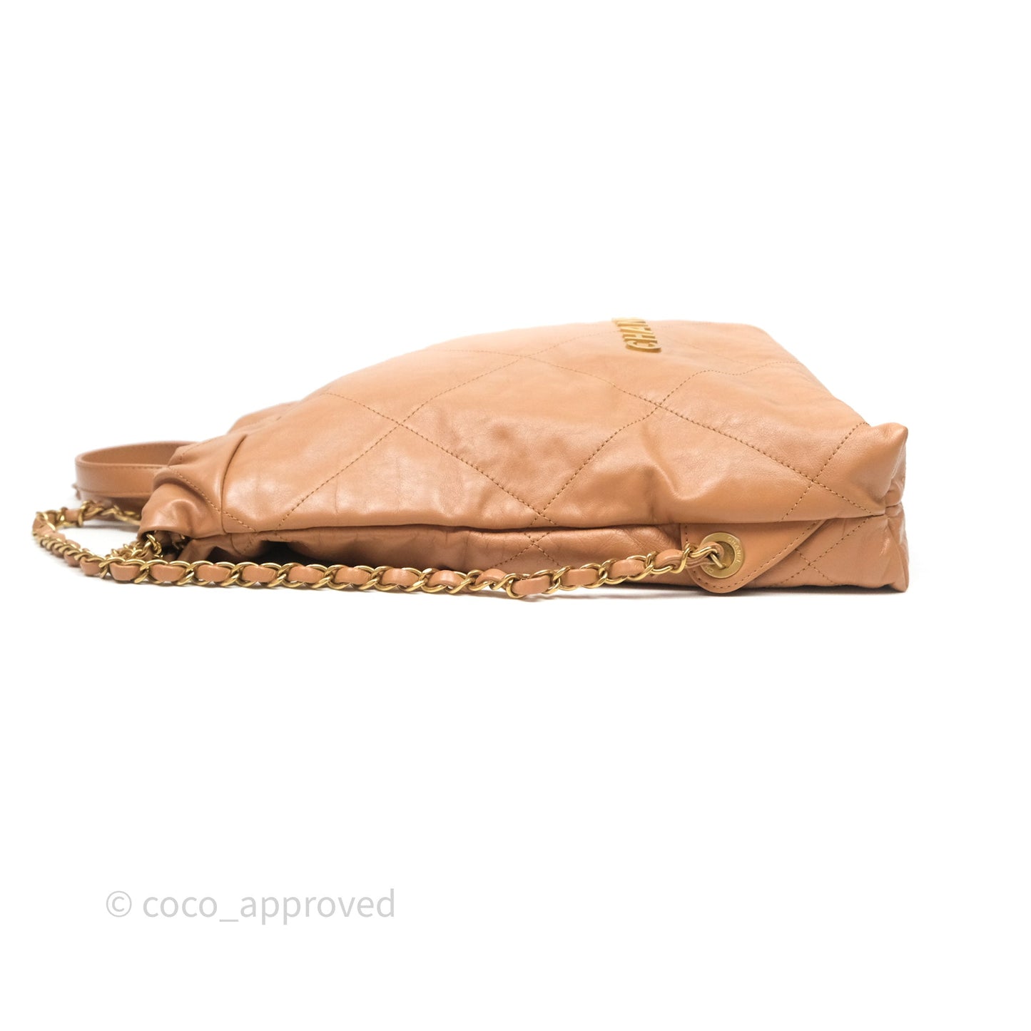 Chanel 22 Small Backpack Camel Shiny Calfskin Gold Hardware