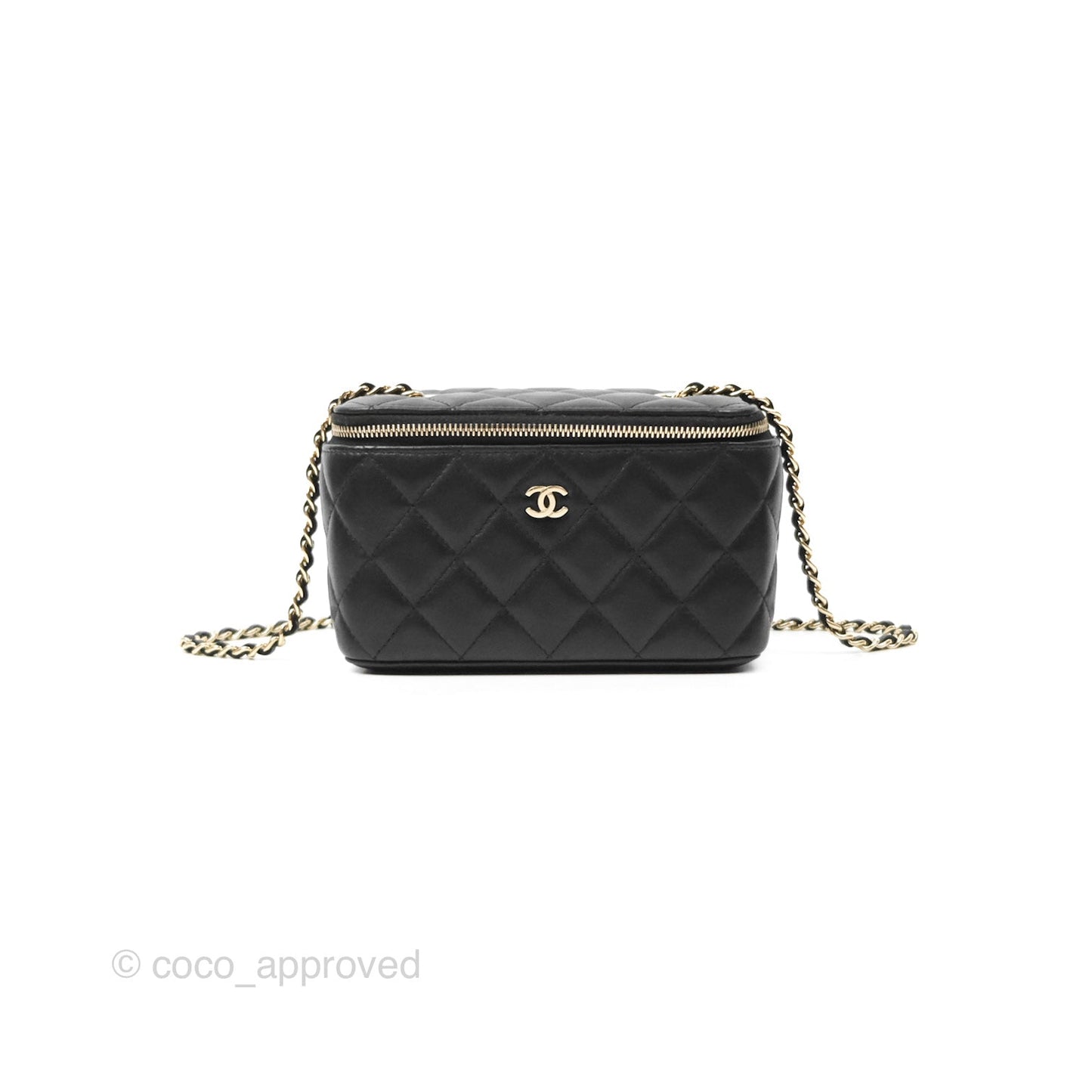 Chanel Vanity Rectangular Black Lambskin Gold Hardware