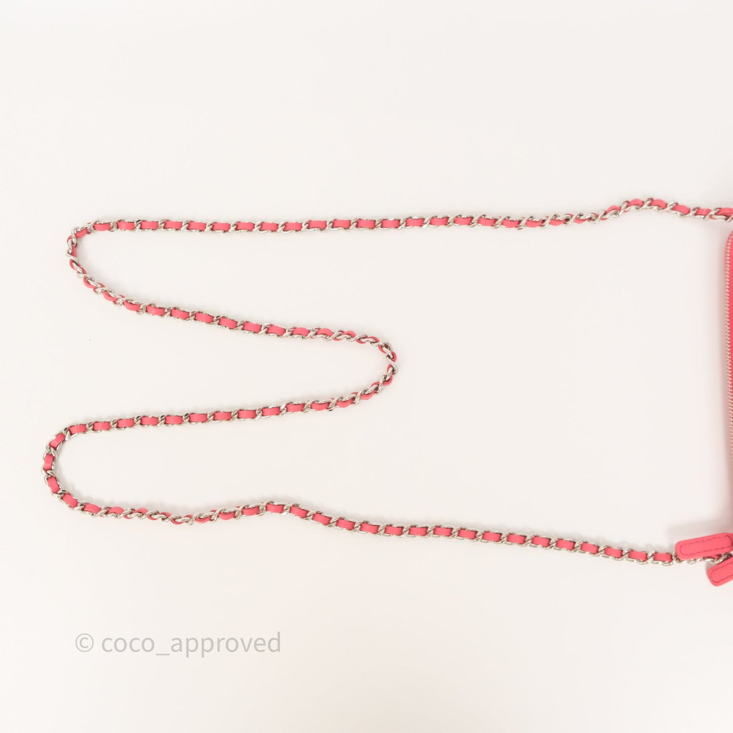 Chanel Double Zip Clutch On Chain Dark Pink Lambskin Silver Hardware