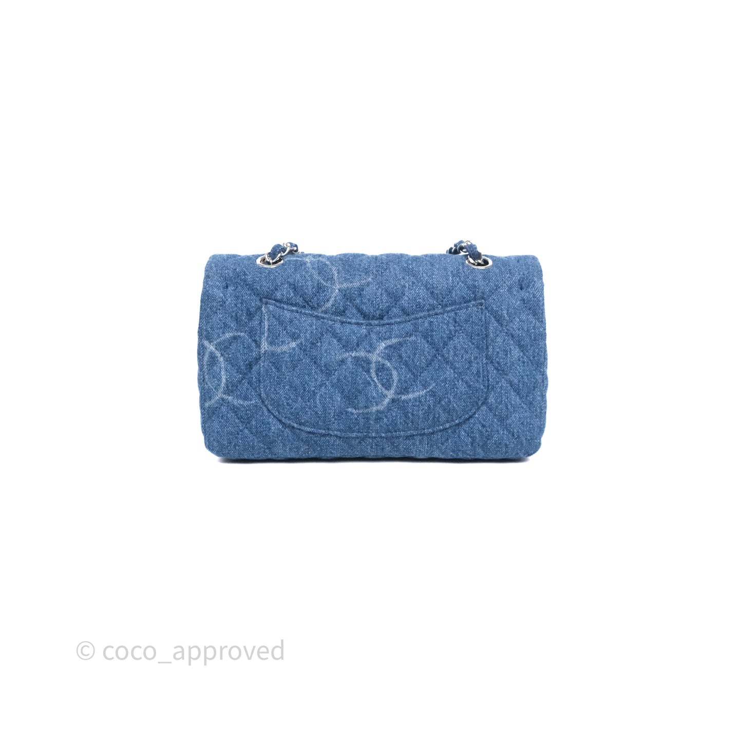 Chanel CC Denim Single Flap Bag Silver Hardware
