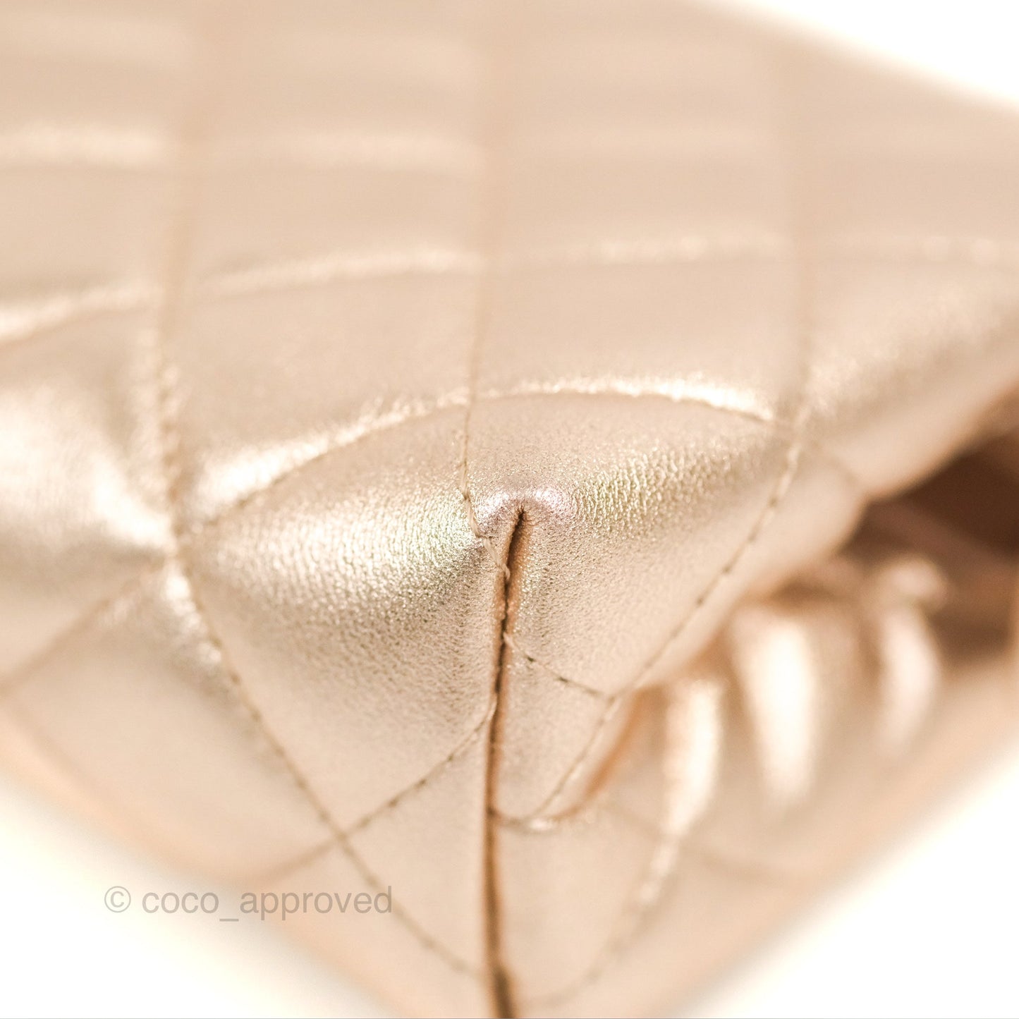 Chanel Toiletry Pouch Metallic Rose Gold Lambskin Silver Hardware