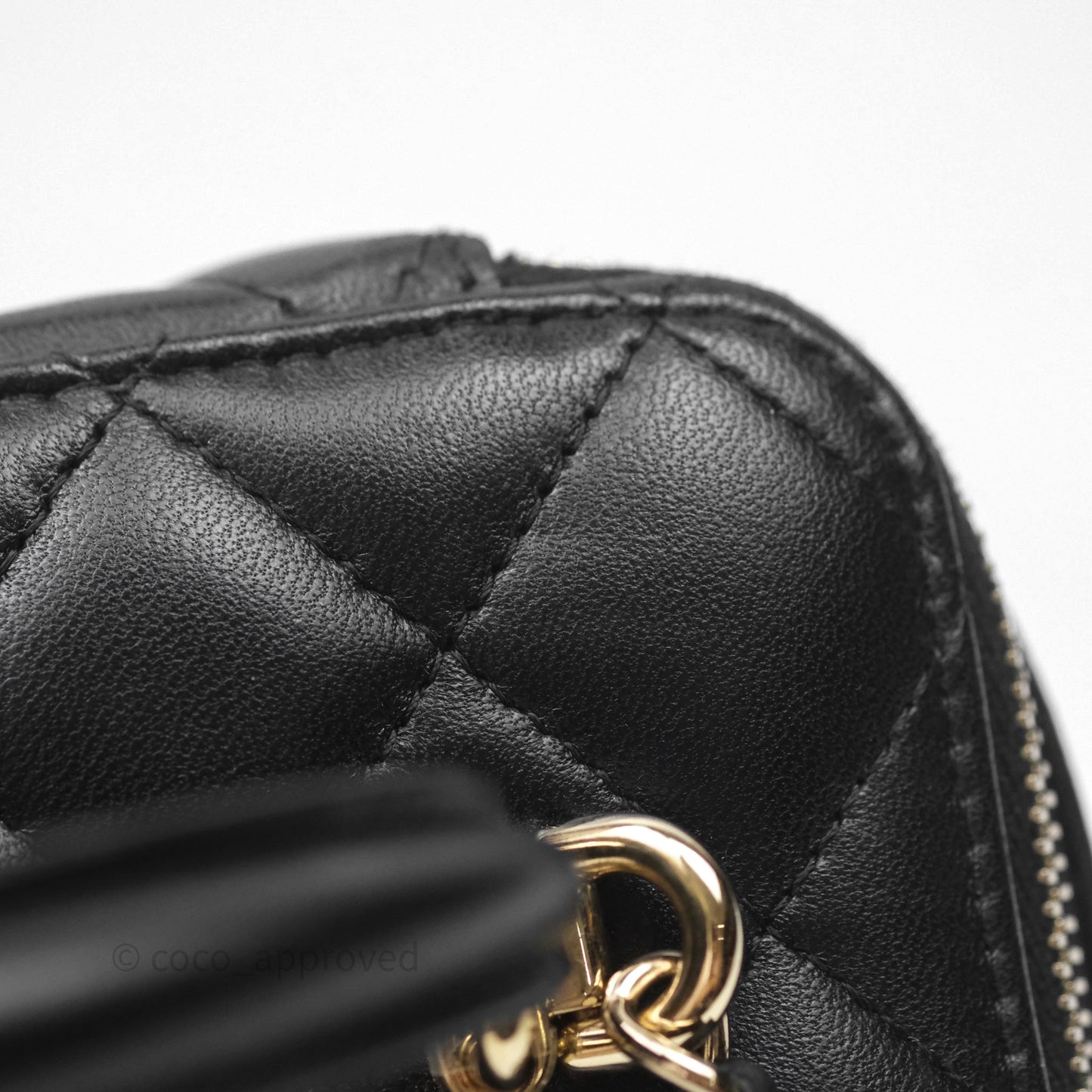Chanel Vanity Rectangular Top Handle Black Lambskin Gold Hardware
