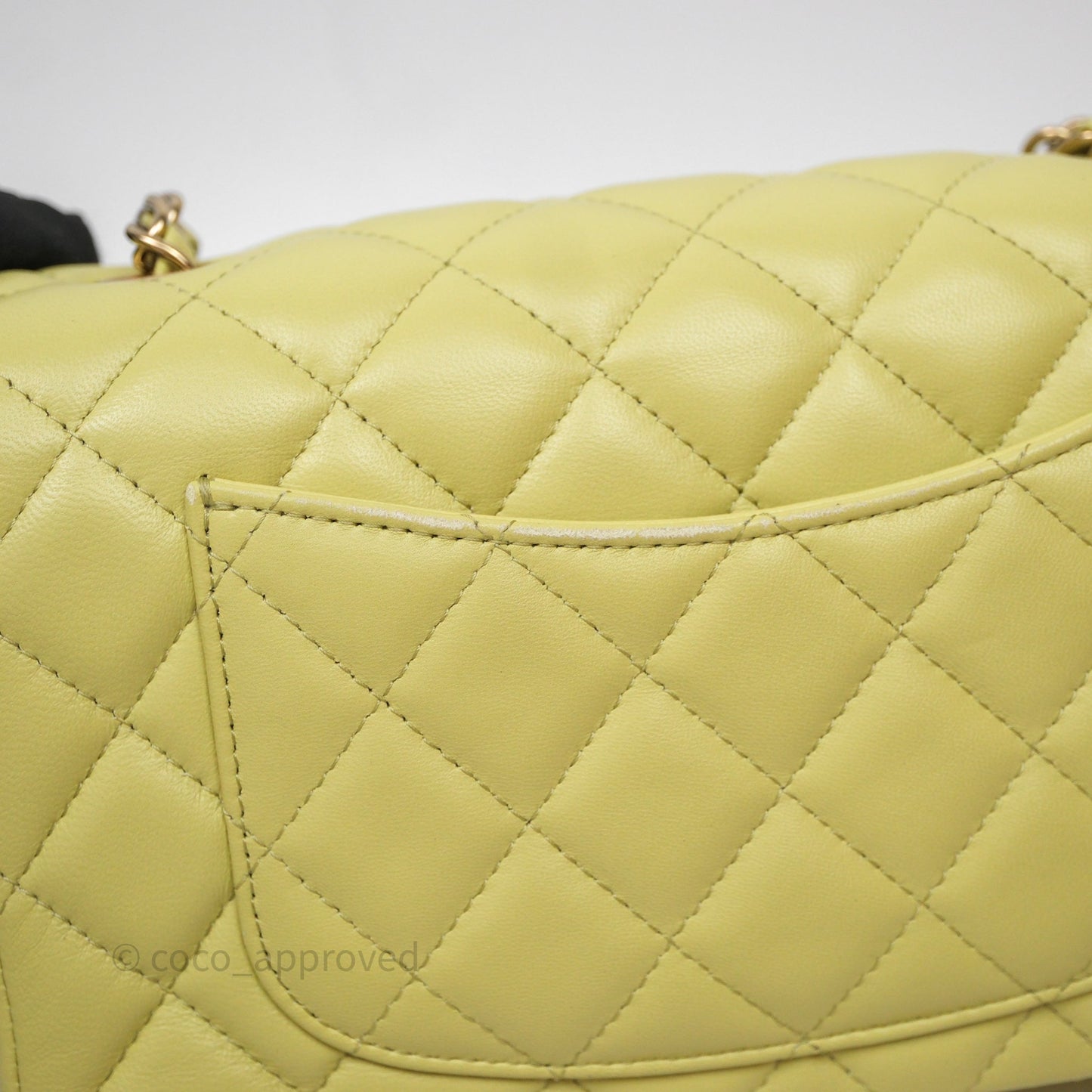 Chanel Mini Rectangular Flap Quilted Green Lambskin Gold Hardware