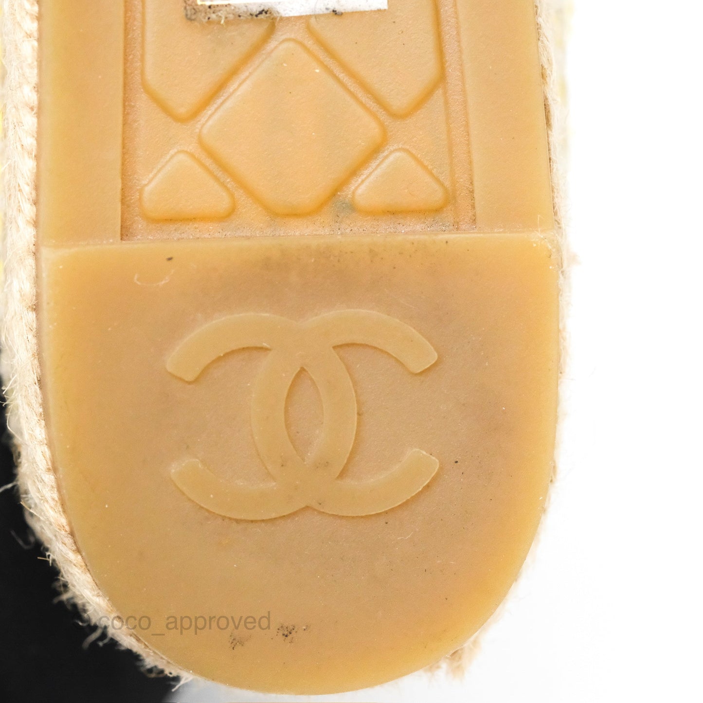 Chanel Espadrille Yellow Gold Tweed Size 36