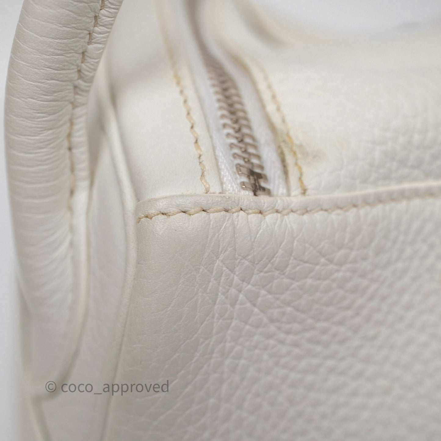 Hermès Lindy 30 White Clemence Palladium Hardware