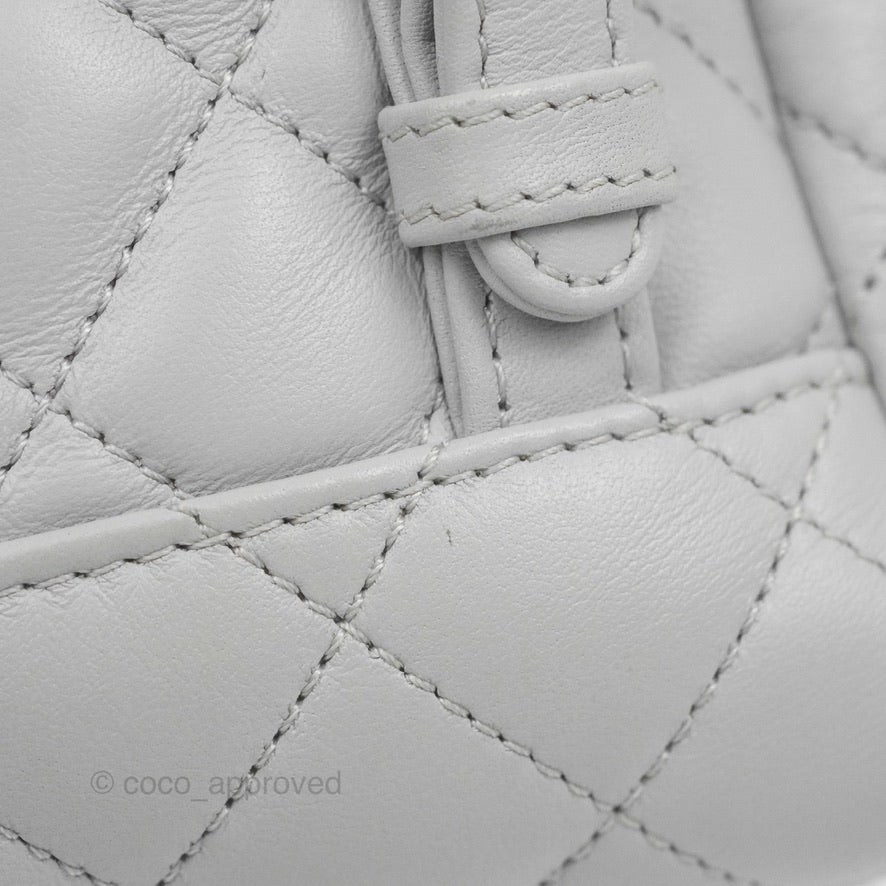 Chanel Large Quilted Urban Spirit Backpack Grey Gold Hardware
