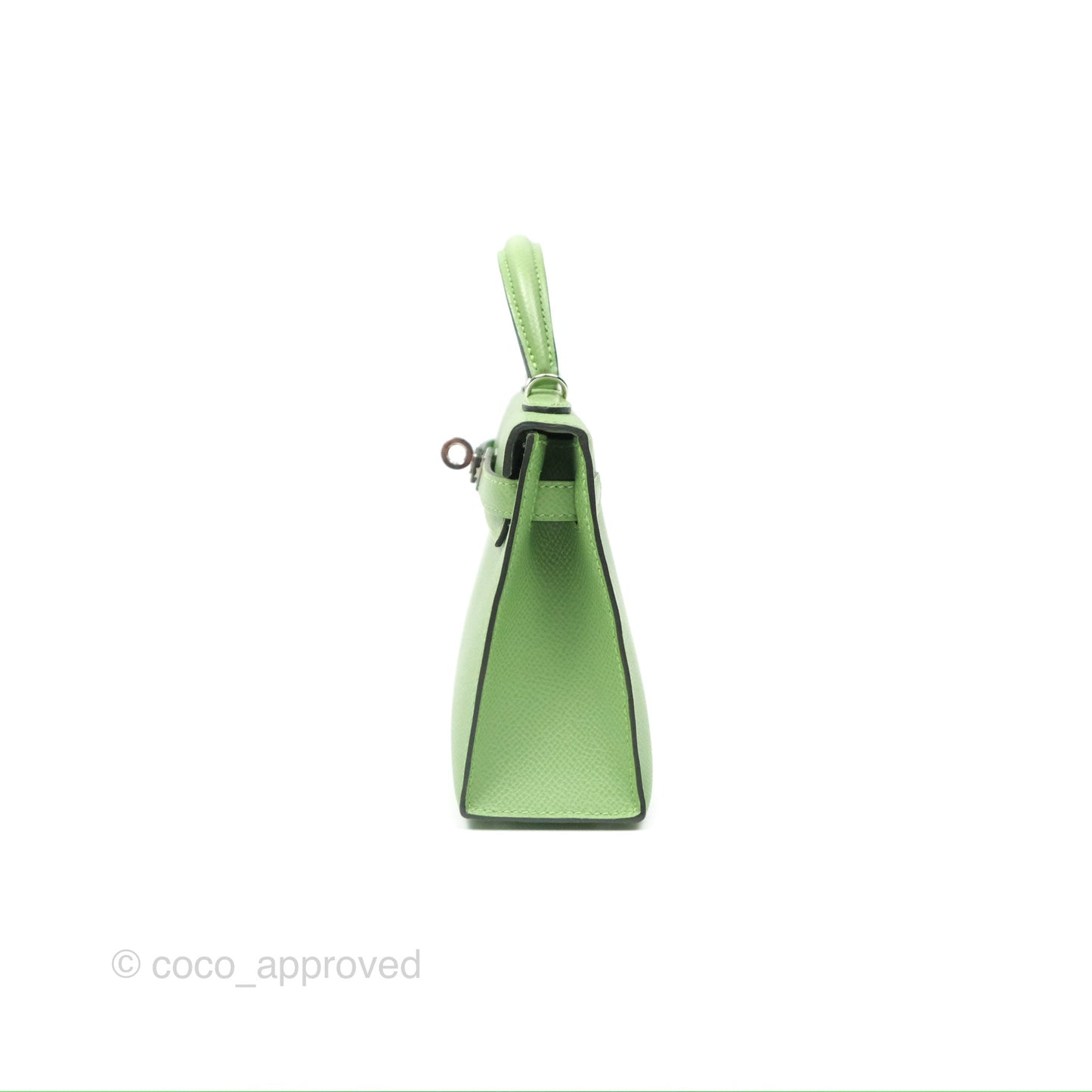 Hermès Mini Kelly II Vert Criquet Epsom Palladium Hardware