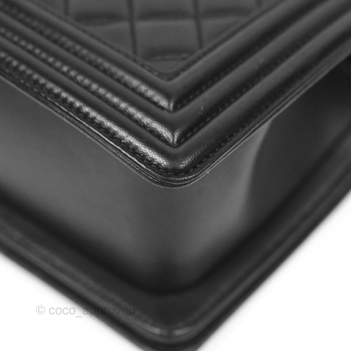 Chanel Quilted Medium Boy Black Lambskin Aged Gold Hardware
