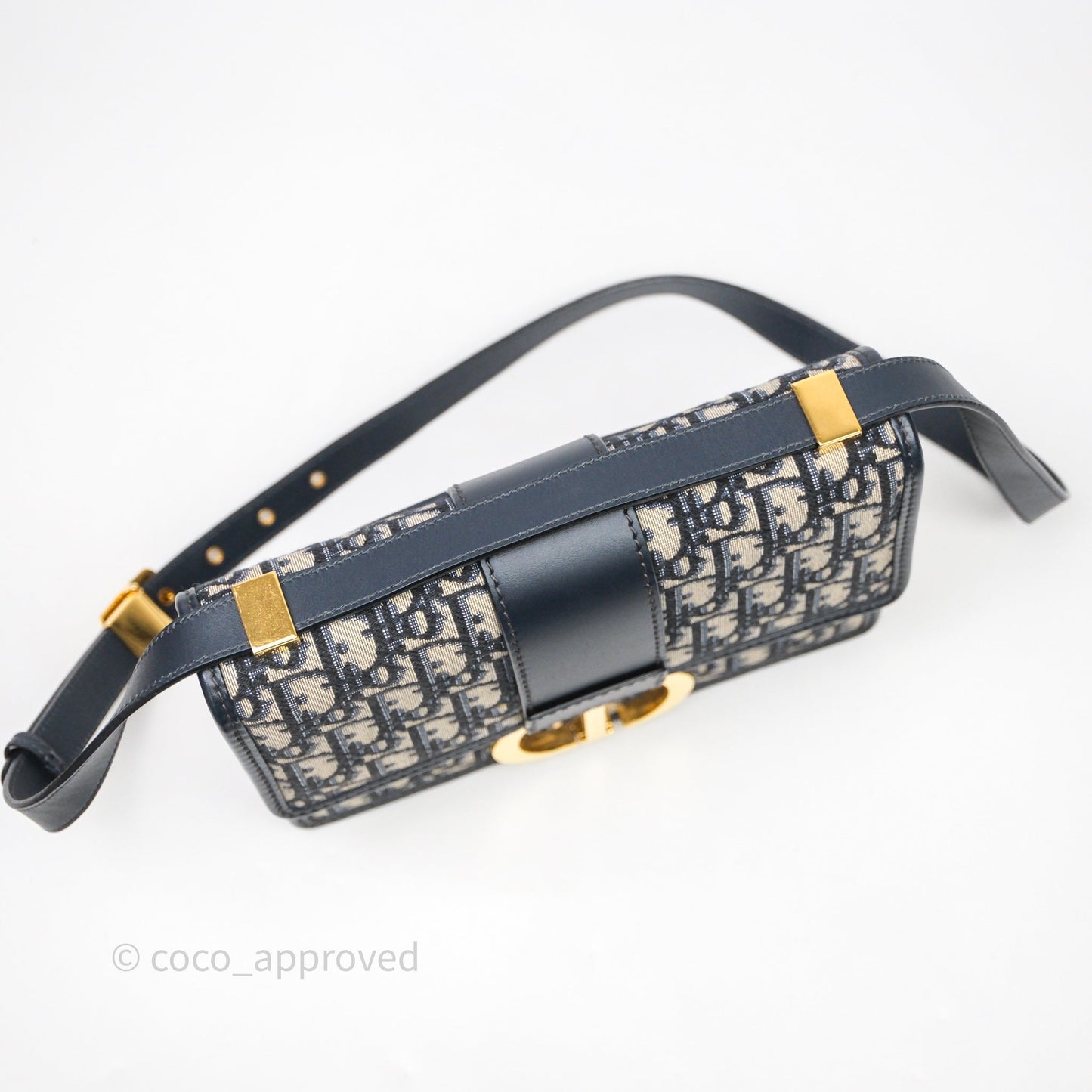 Christian Dior Small 30 Montaigne Bag Blue Dior Oblique Jacquard
