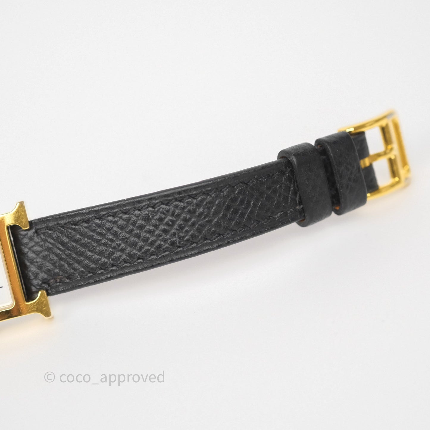Hermès Heure H TPM Watch Black & Gold Epsom Gold Hardware