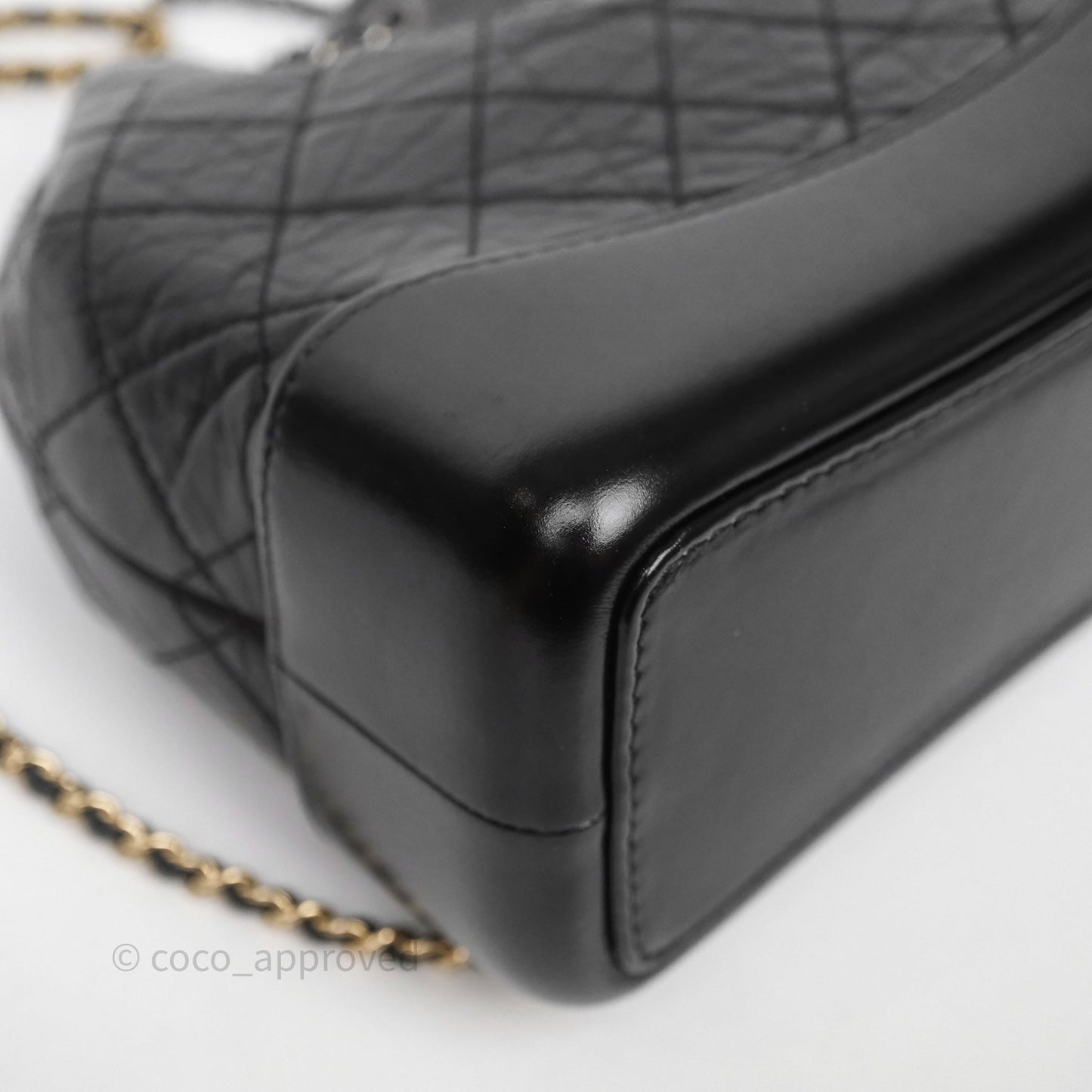 Chanel Small Gabrielle Backpack Quilted Black Aged Calfskin