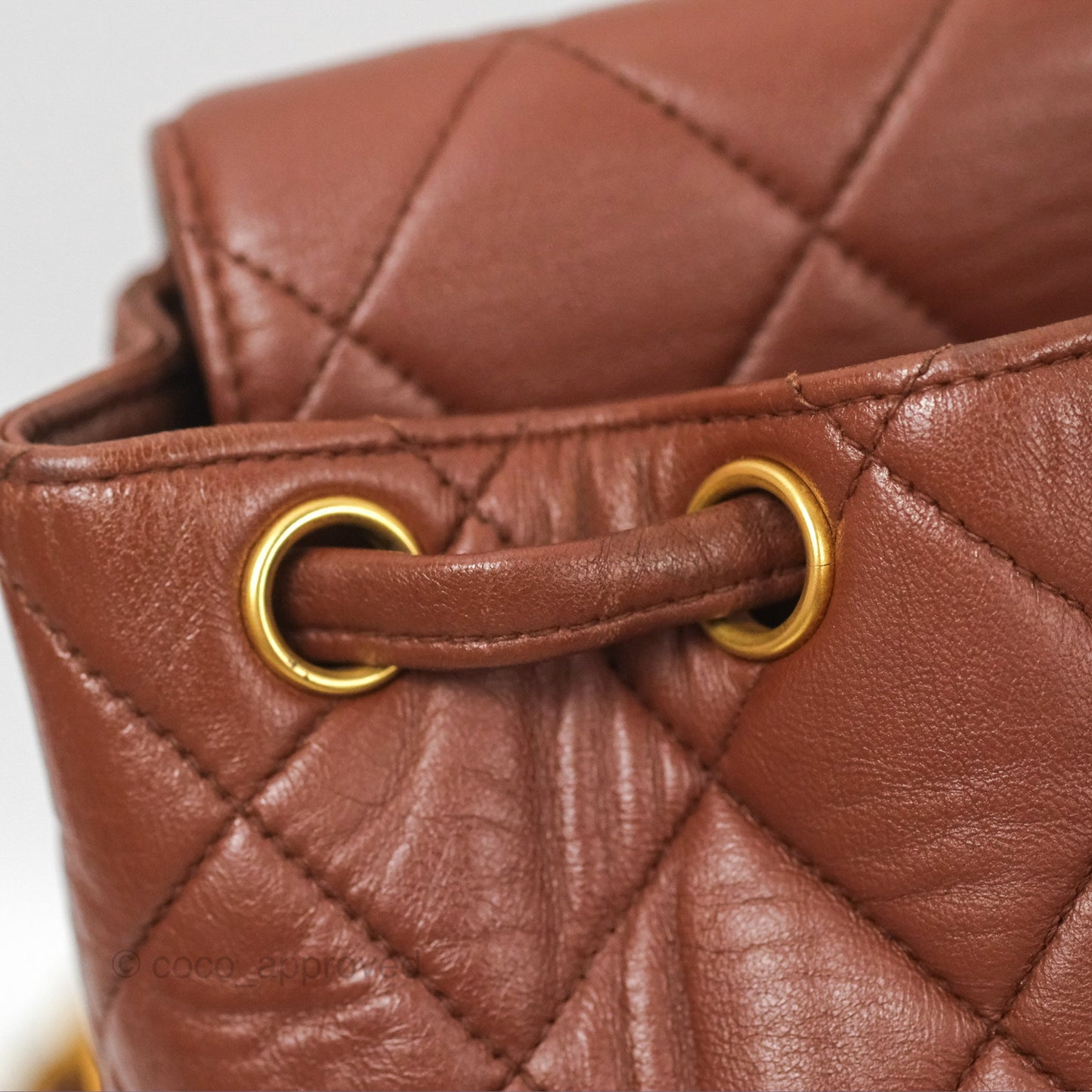 Chanel Vintage CC Duma Backpack Brown Lambskin 24K Gold Hardware