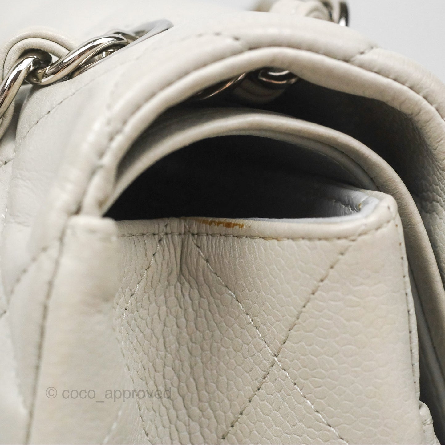 Chanel Jumbo Double Flap Light Grey Caviar Silver Hardware⁣⁣