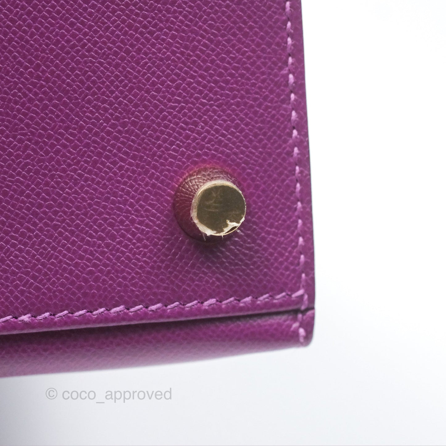 Hermès Kelly 25 Sellier Touch Anemone/ Amethyste Madame/ Croc Gold Hardware