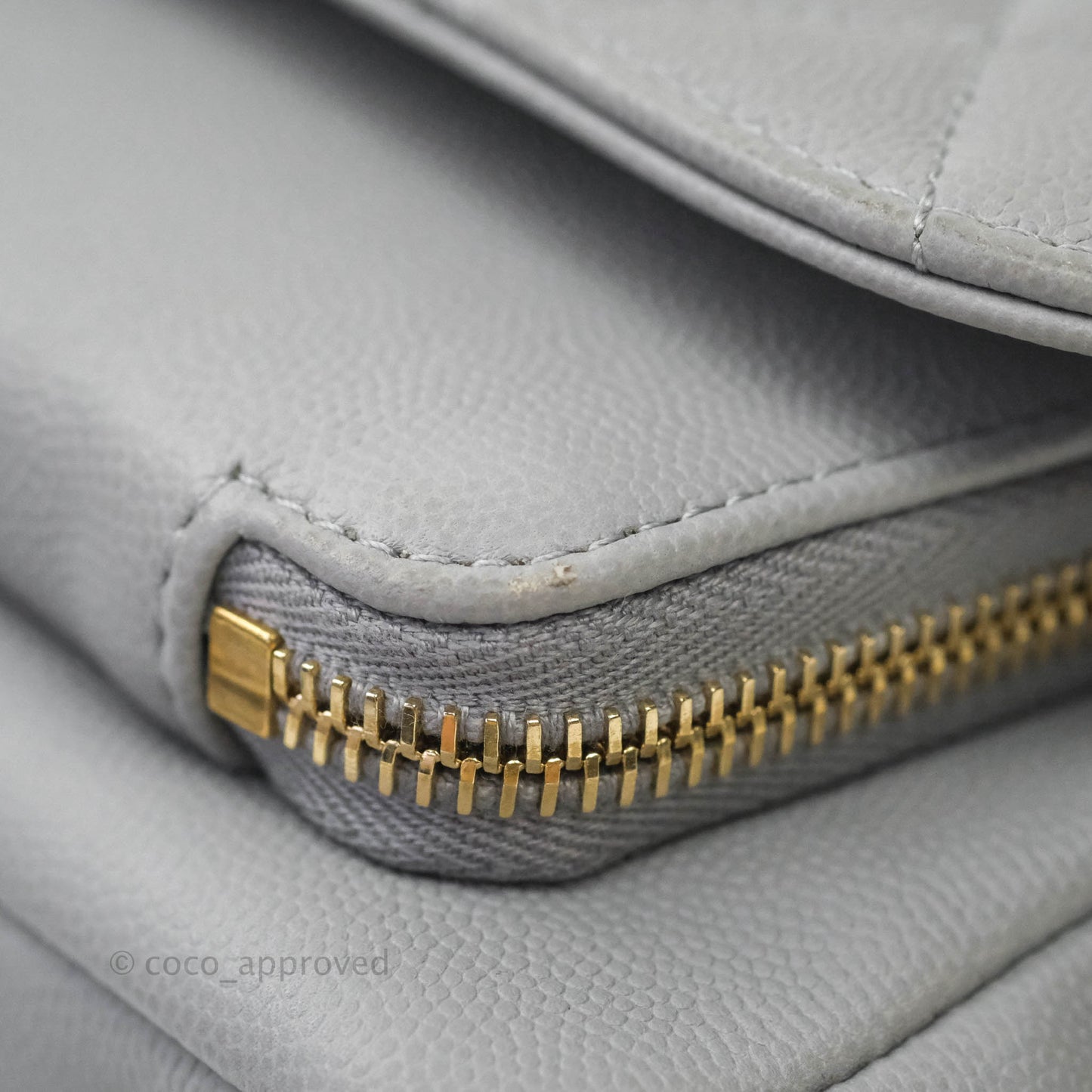 Chanel Quilted Small Business Affinity Flap Grey Caviar Gold Hardware