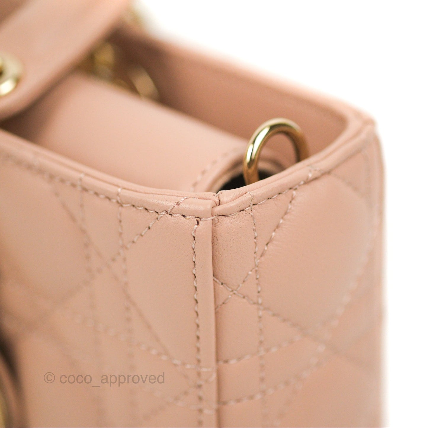 Dior Medium Lady D-Joy Bag Nude Pink Lambskin Cannage