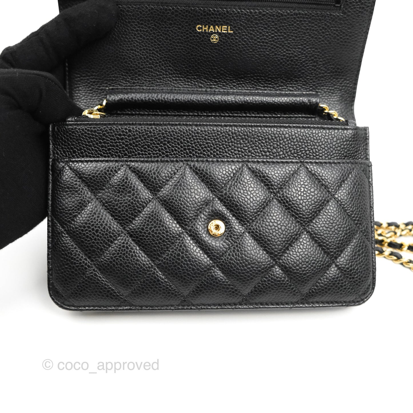 Chanel Quilted Classic WOC Black Caviar Gold Hardware