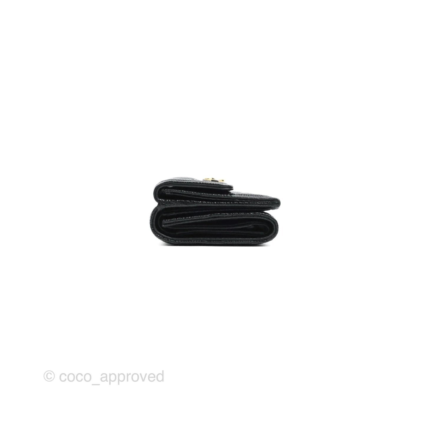 Chanel Quilted Small Boy Flap Wallet Black Caviar Gold Hardware