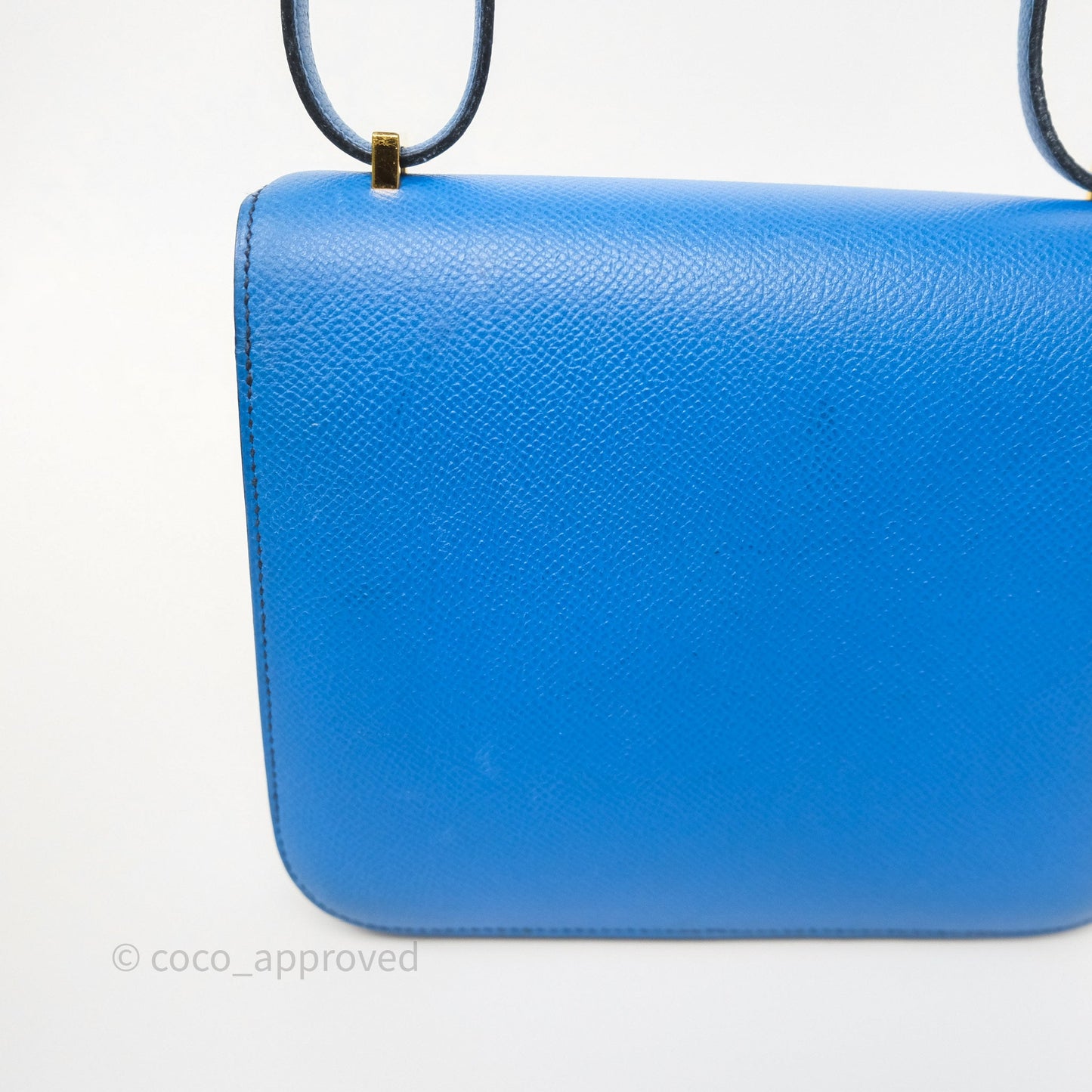 Hermès Constance Mini 18cm Bleu Izmir 7W Epsom Gold Hardware