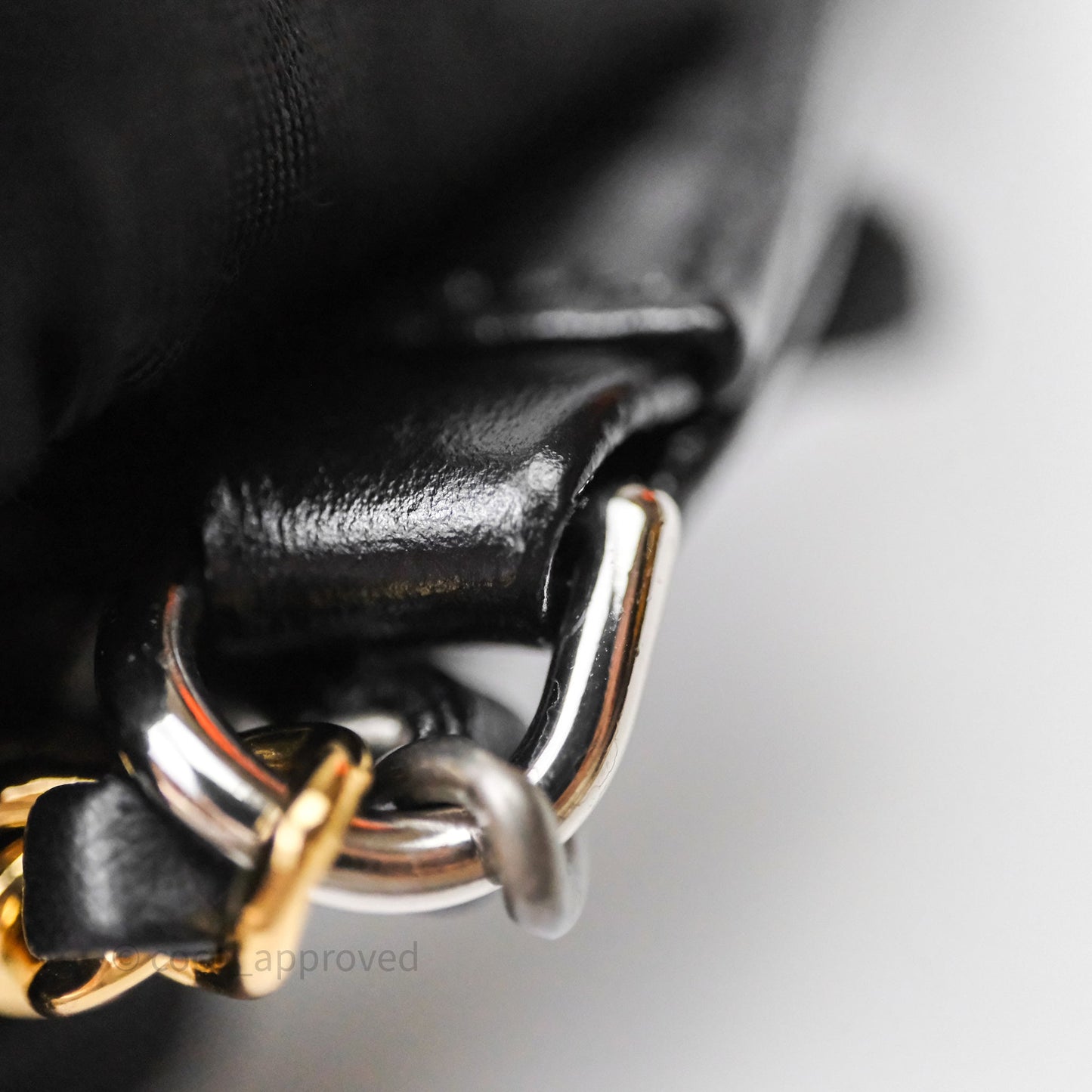 Chanel Quilted Small Gabrielle Hobo Black White Aged Calfskin Mixed Hardware