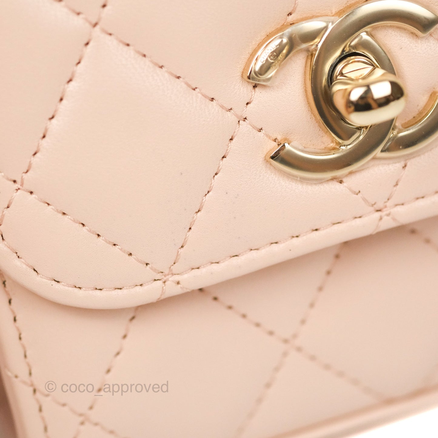 Chanel Mini Quilted Trendy CC Clutch With Chain Light Pink Lambskin Gold Hardware