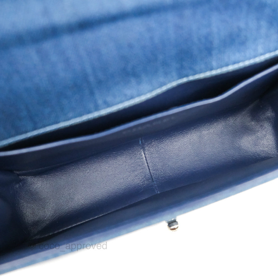 Chanel Medium Boy Blue Denim Tweed Ruthenium Hardware