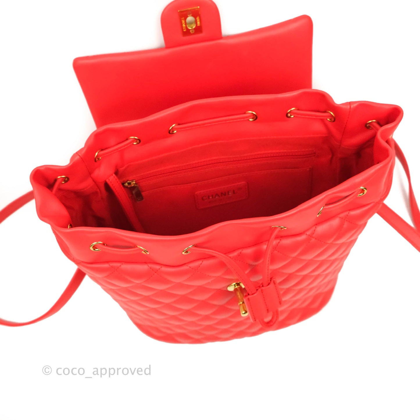 Chanel Quilted Urban Spirit Backpack Red Calfskin Gold Hardware