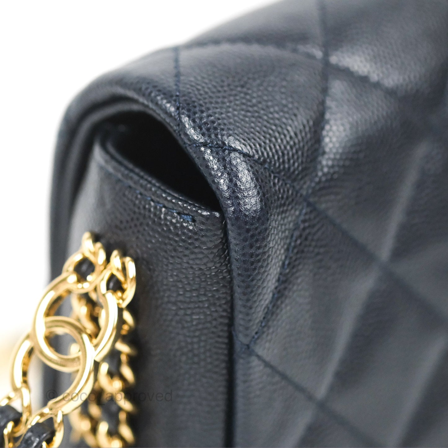 Chanel Quilted CC You Flap Navy Blue Caviar Gold Hardware 23C