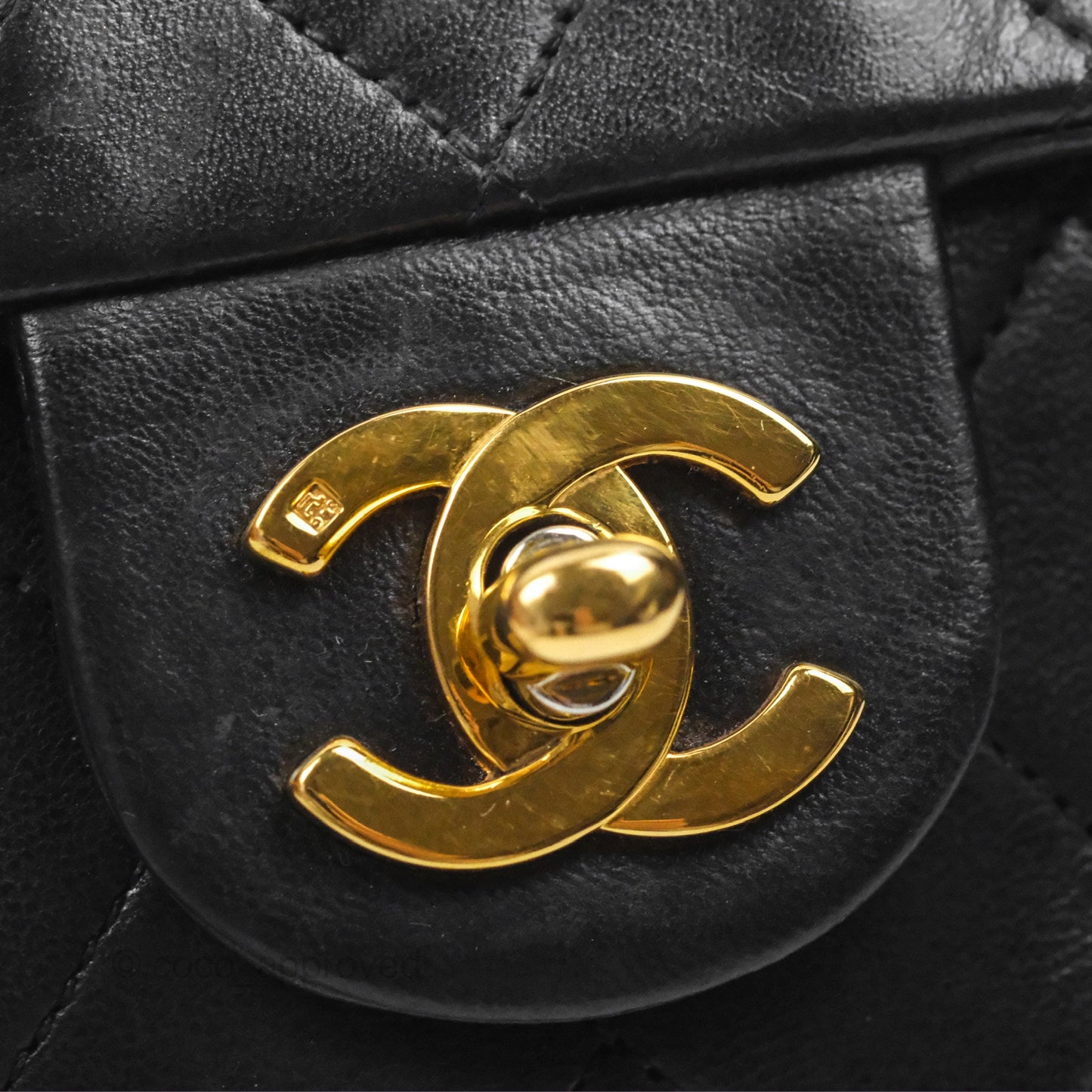 Chanel Vintage Mini Square Black Lambskin 24K Gold Hardware