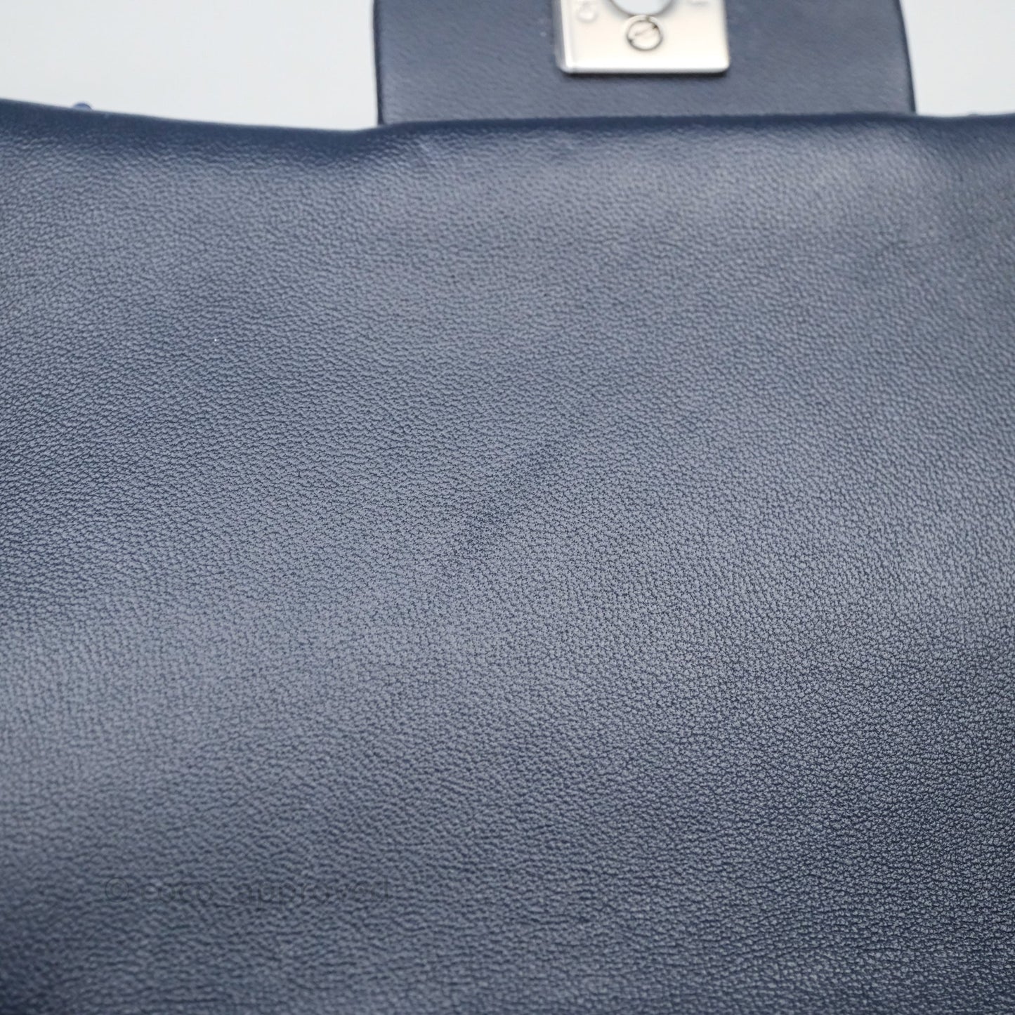 Chanel Medium CC Sequins Flap Bag White/ Navy Silver Hardware 19P