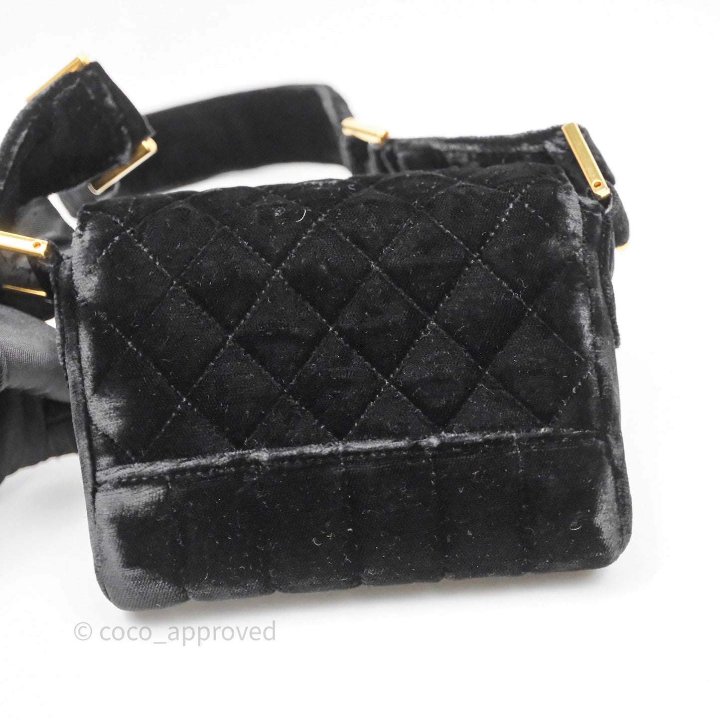 Chanel Vintage Mini Flap Bag Black Velvet Gold Hardware