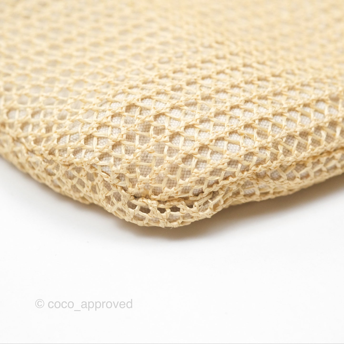 Miu Miu Woven Fabric Tote Bag Natural