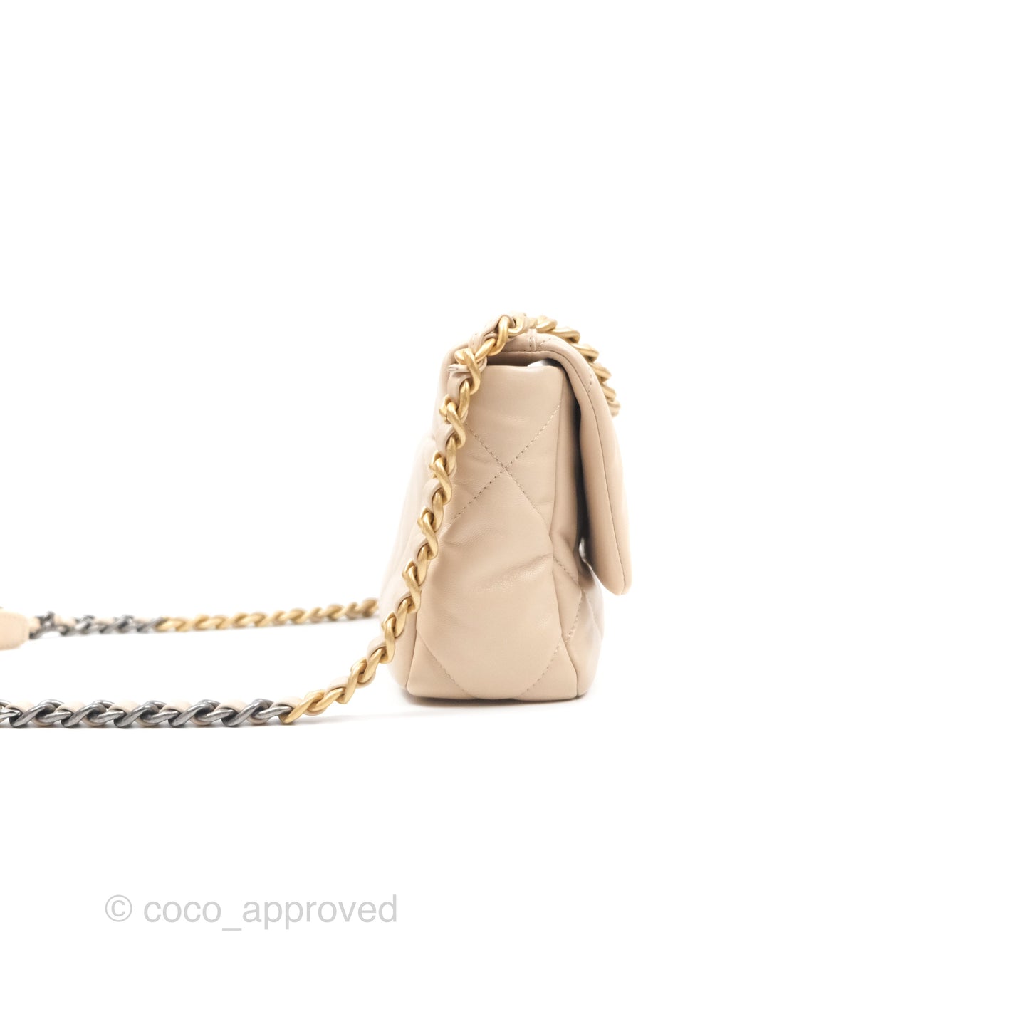 Chanel 19 Small Beige Lambskin Mixed Hardware