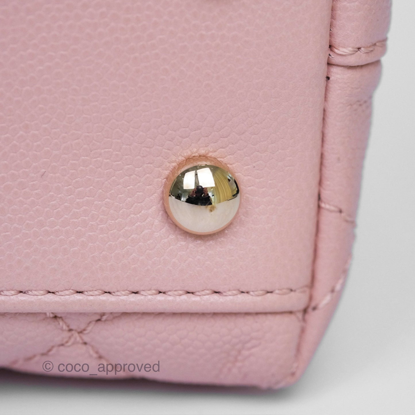 Chanel Small Coco Handle Pink Caviar Gold Hardware