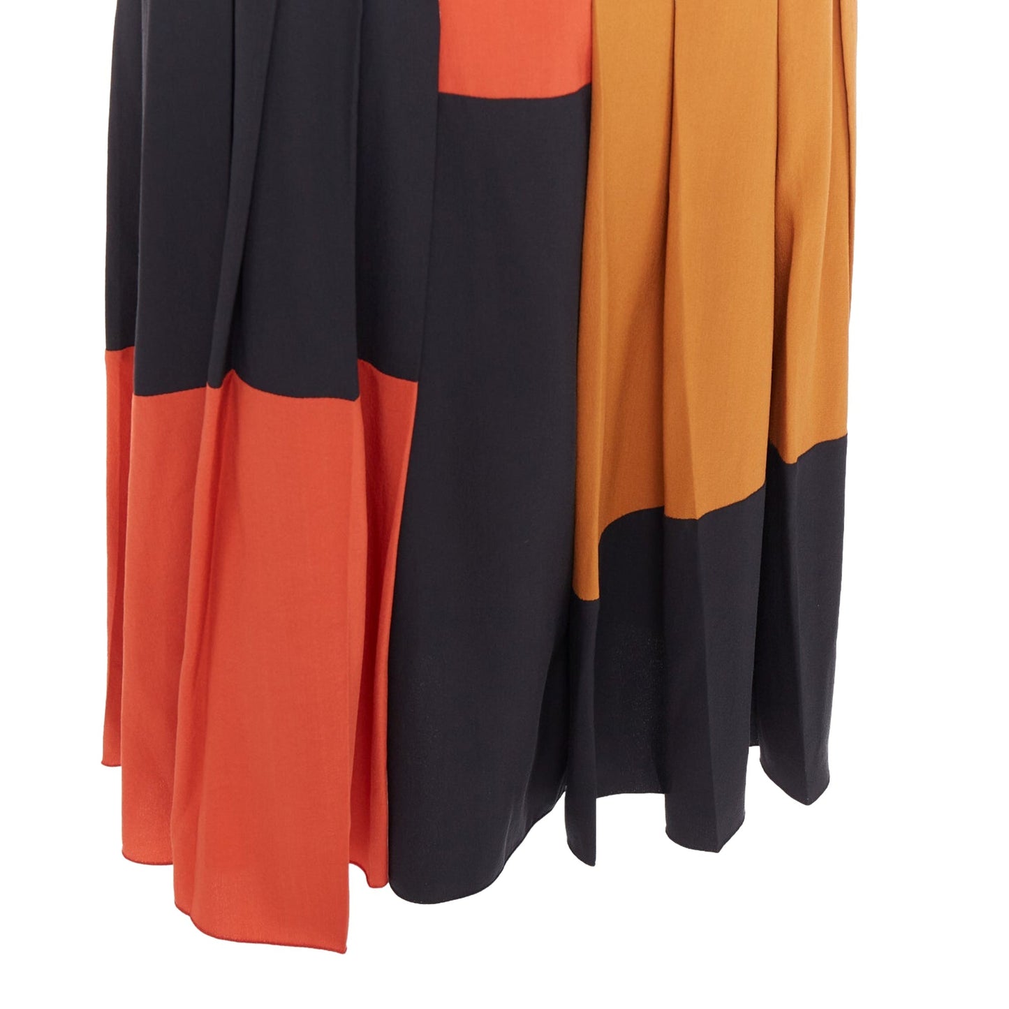 Luxury Bottega Veneta colorblock pleated skirt