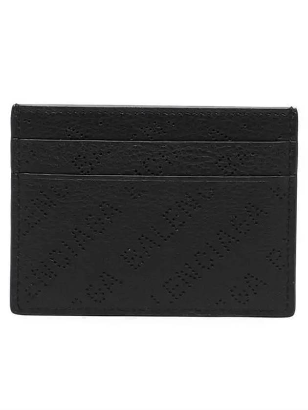 Luxury Balenciaga Logo Perforated Cash Card Holder Black