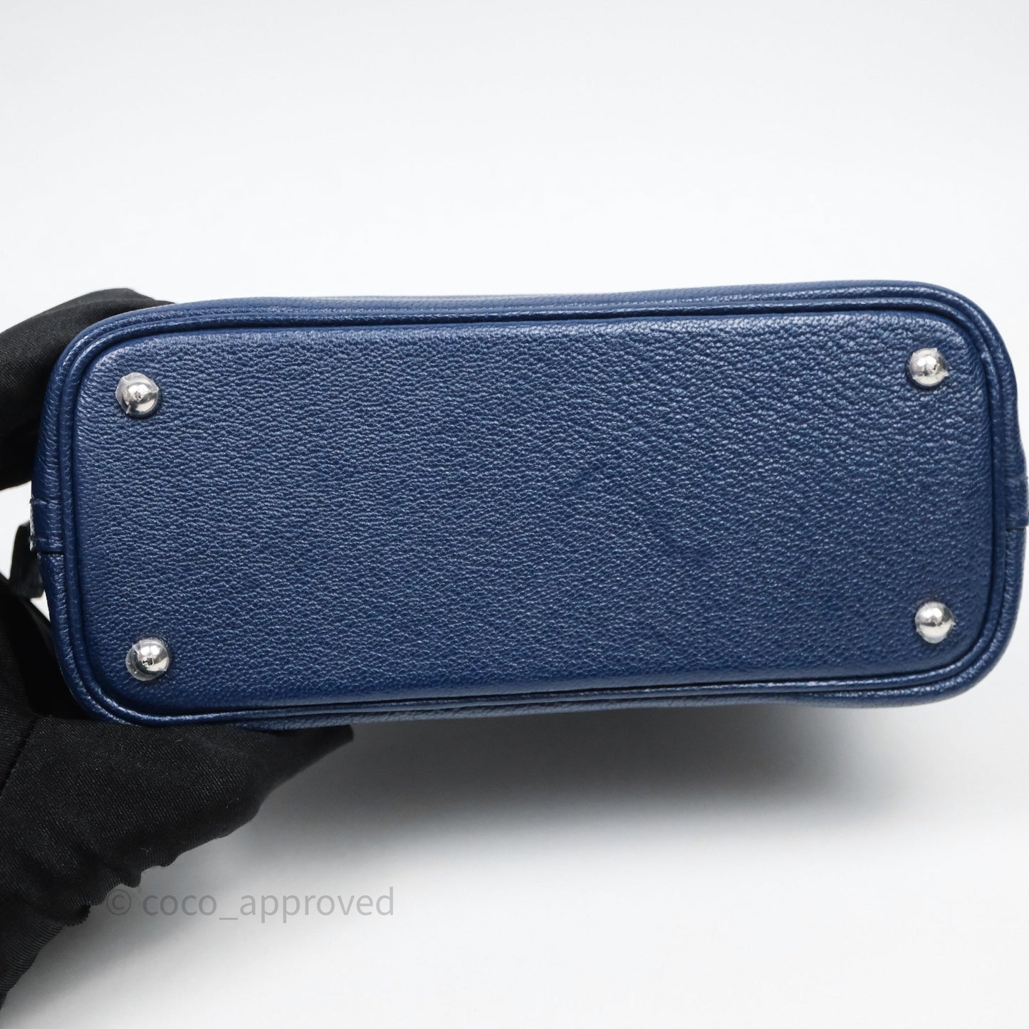 Hermès Bolide Mini 1923 Bleu Chèvre Mysore Palladium Hardware