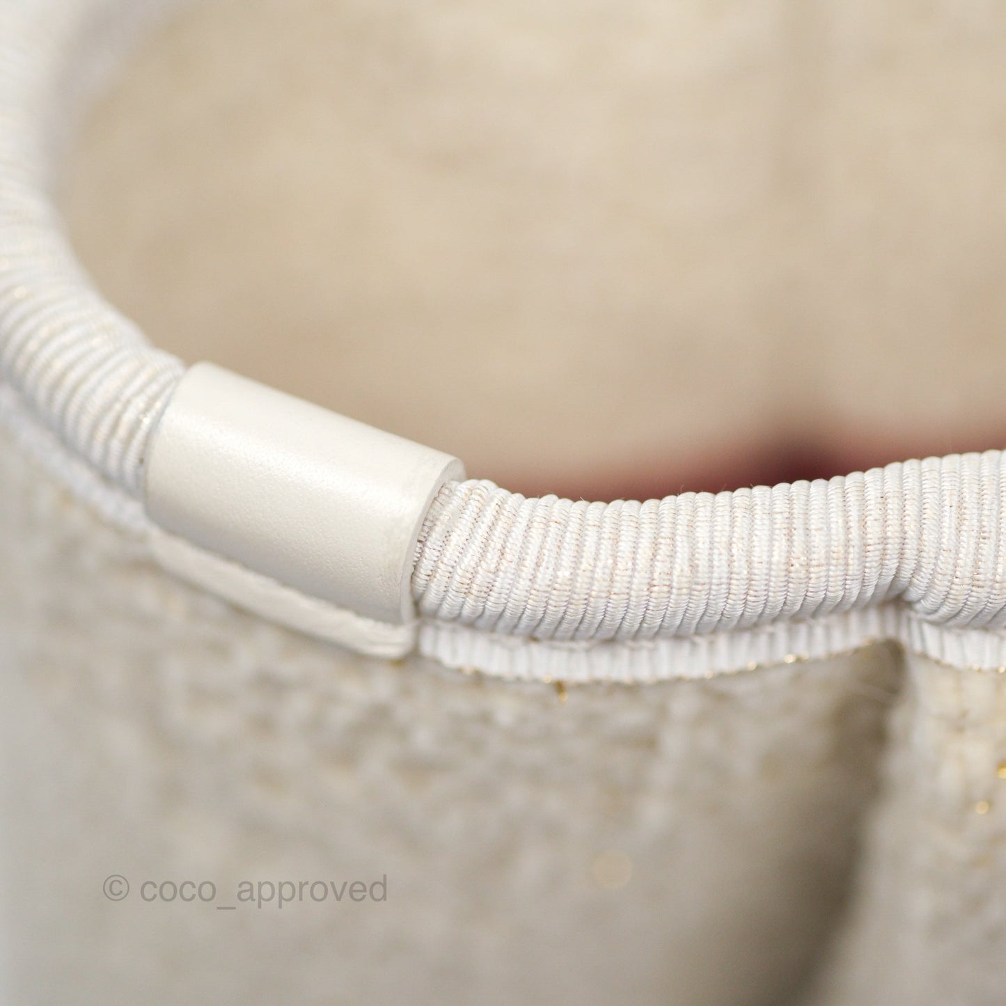 Chanel Medium Deauville Tote Ivory Lurex Boucle 19A