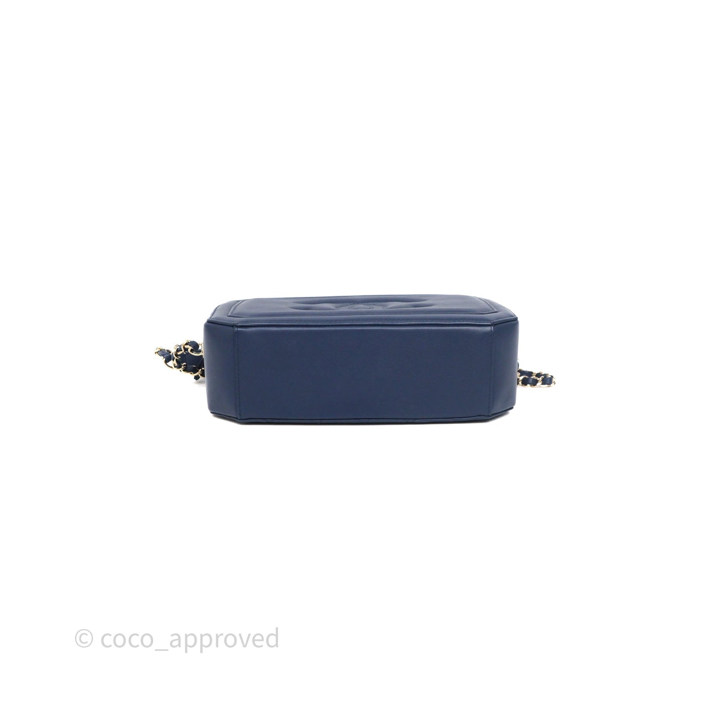 Chanel CC Octagon Camera Case Lambskin Navy Gold Hardware