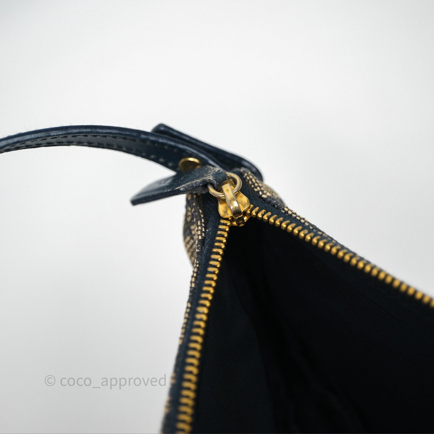 Christian Dior Vintage Mini Saddle Bag Blue Oblique Jacquard