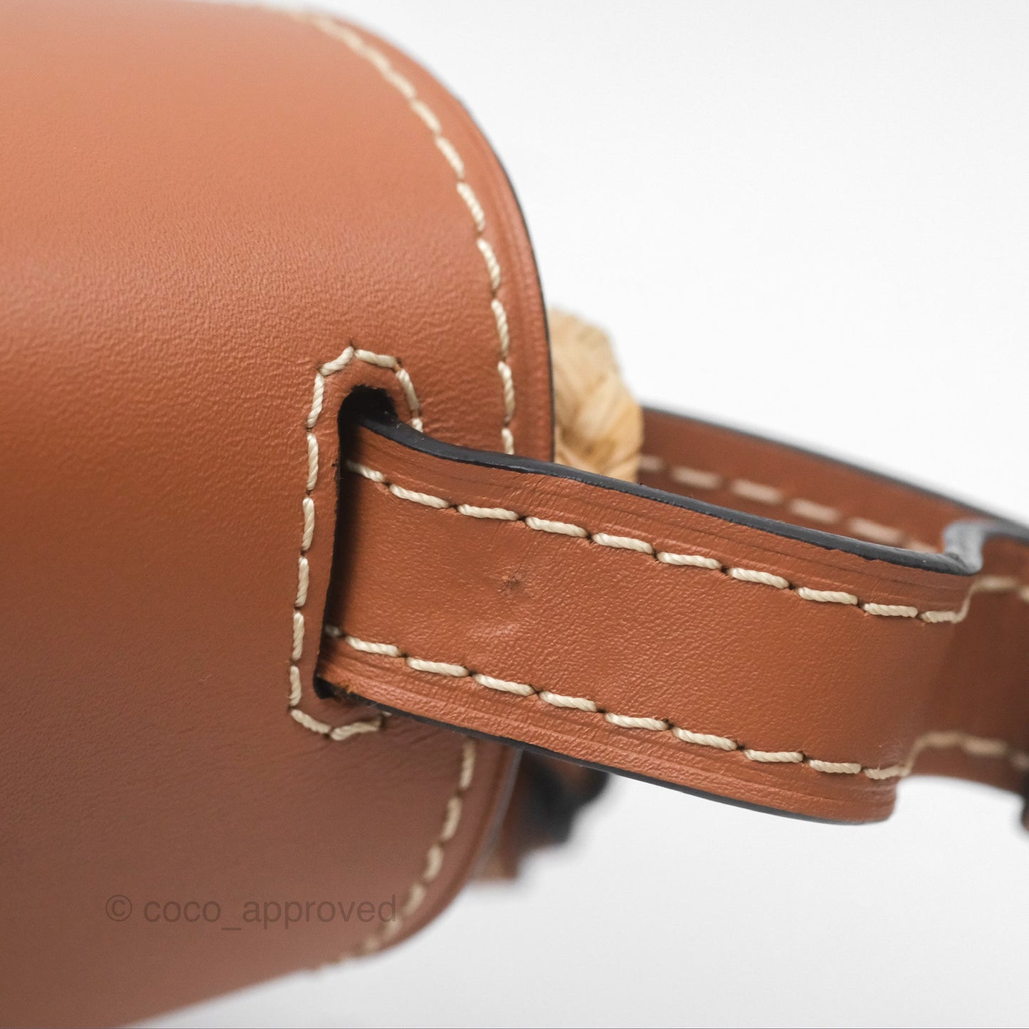 Loewe Small Raffia Gate Bag Smooth Calfskin in Tan