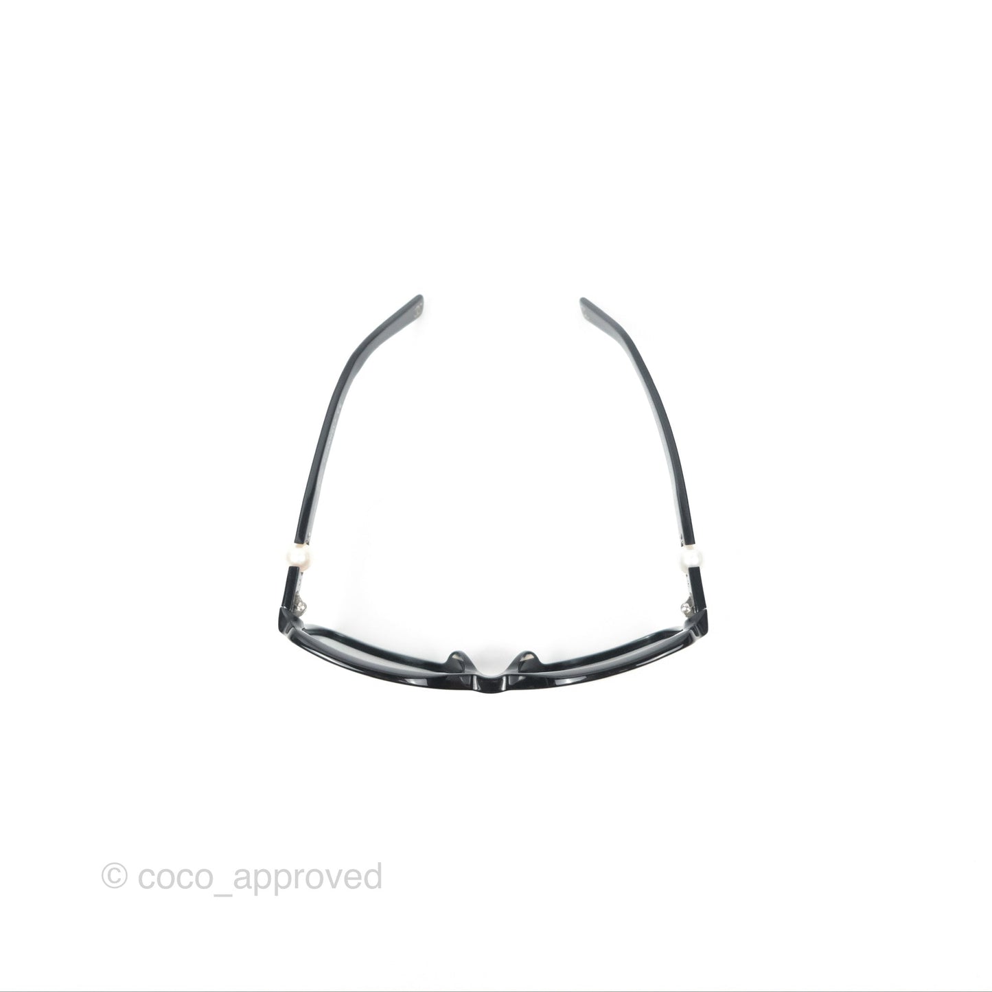 Chanel Acetate Strass Square Pearl Sunglasses Black