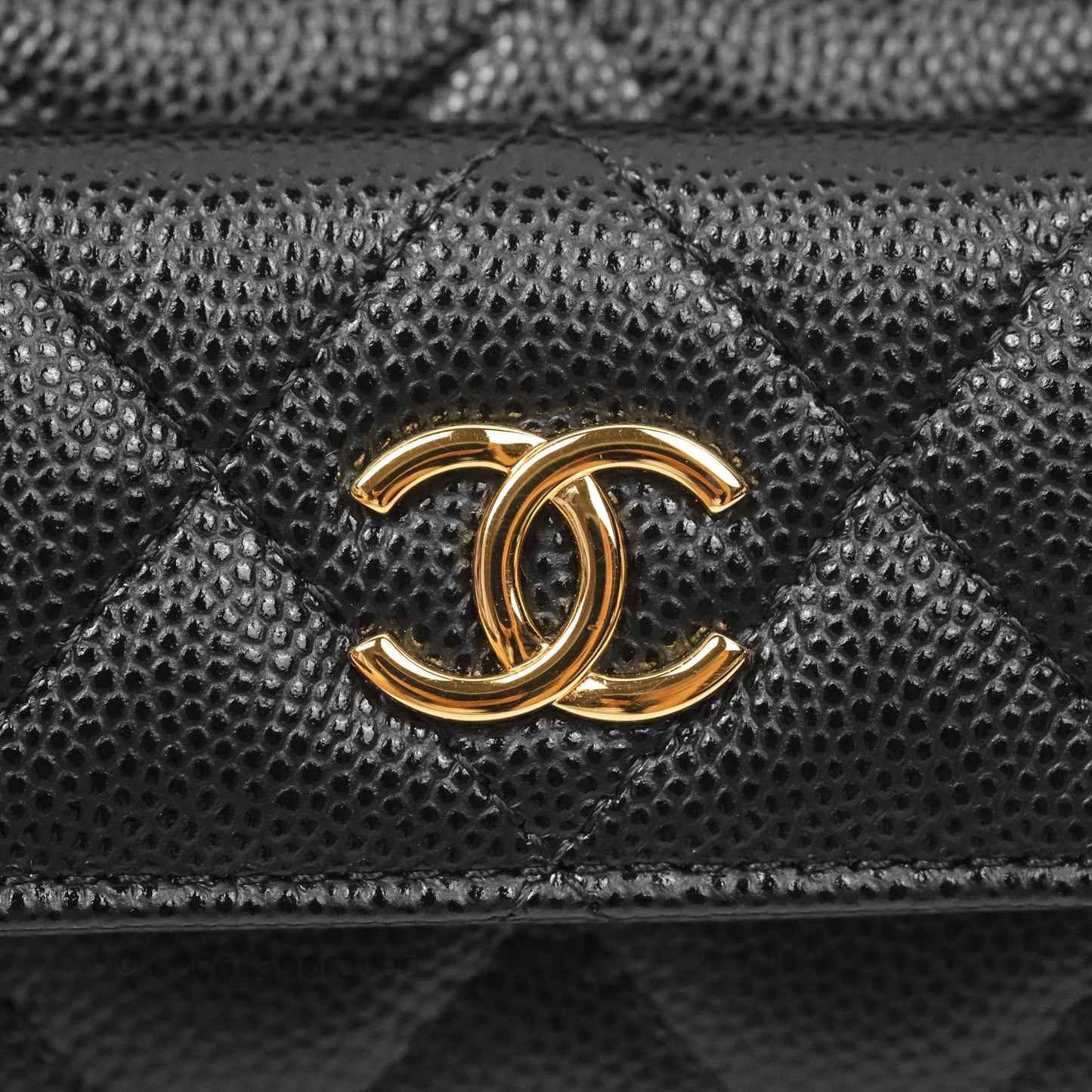 Chanel Cargo Pocket Top Handle Vanity with Chain Black Caviar Gold Hardware