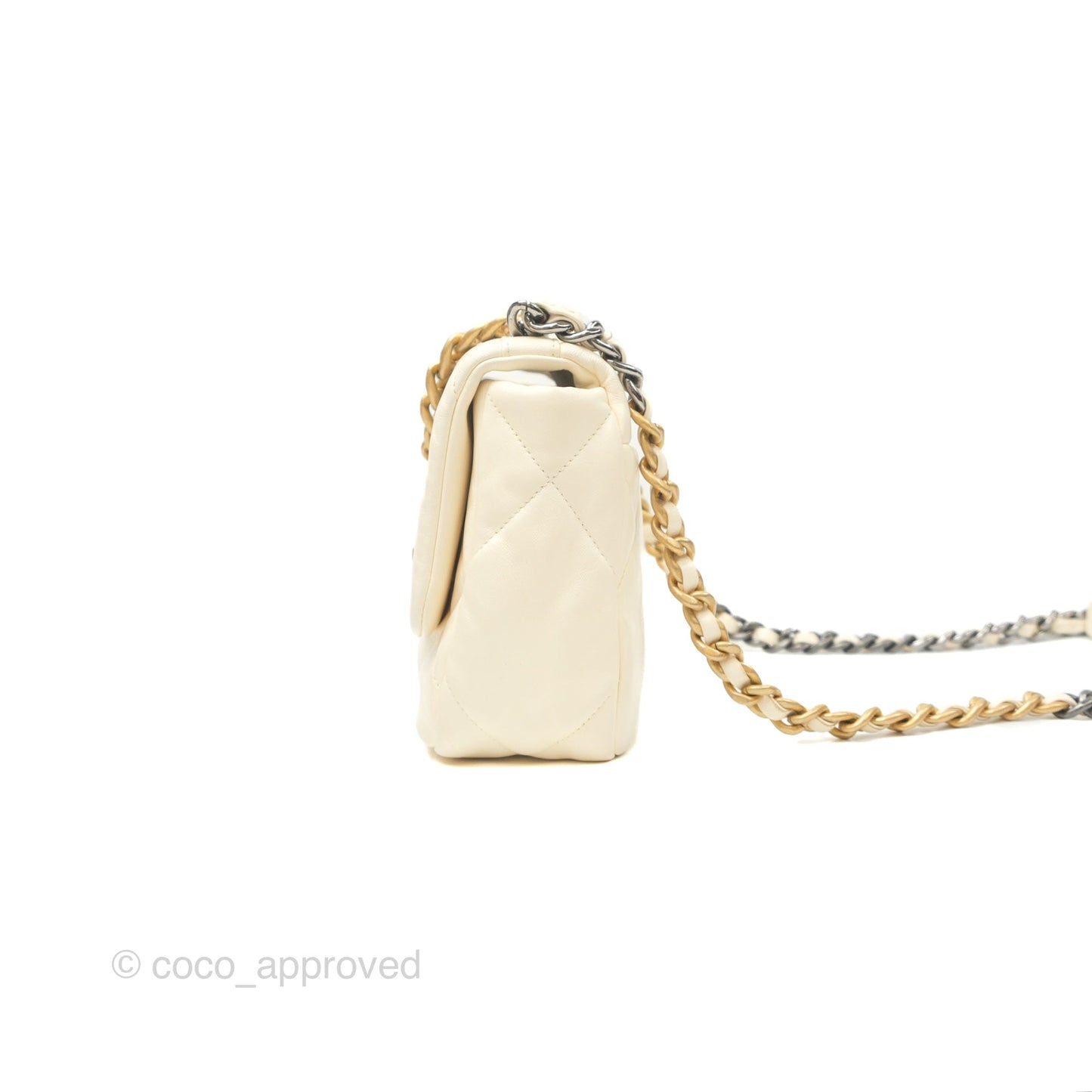 Chanel 19 Small Ivory Cream Mixed Hardware