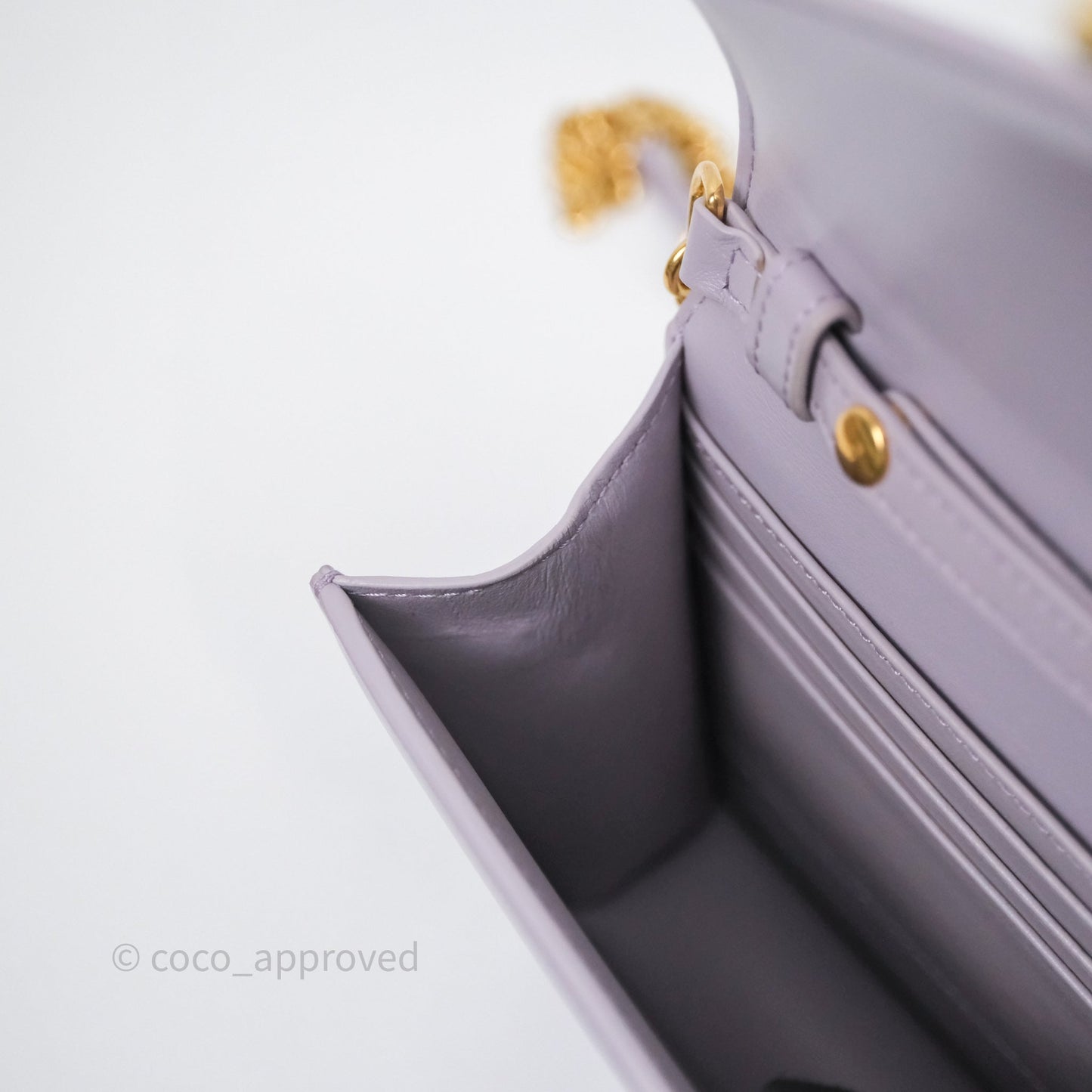 Celine Margo Wallet On Chain in Purple lavender Shiny Calfskin